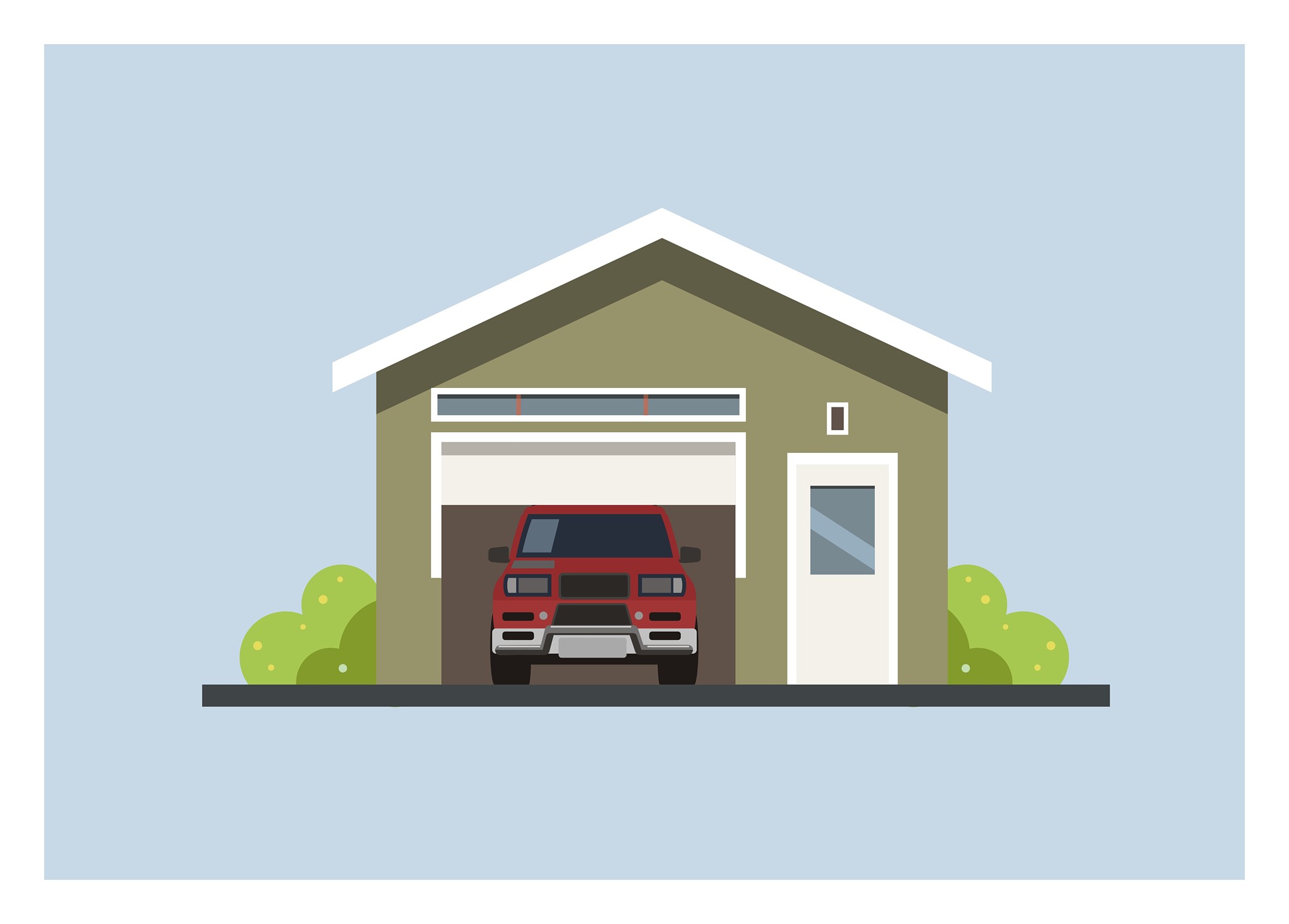 car garage with two doors