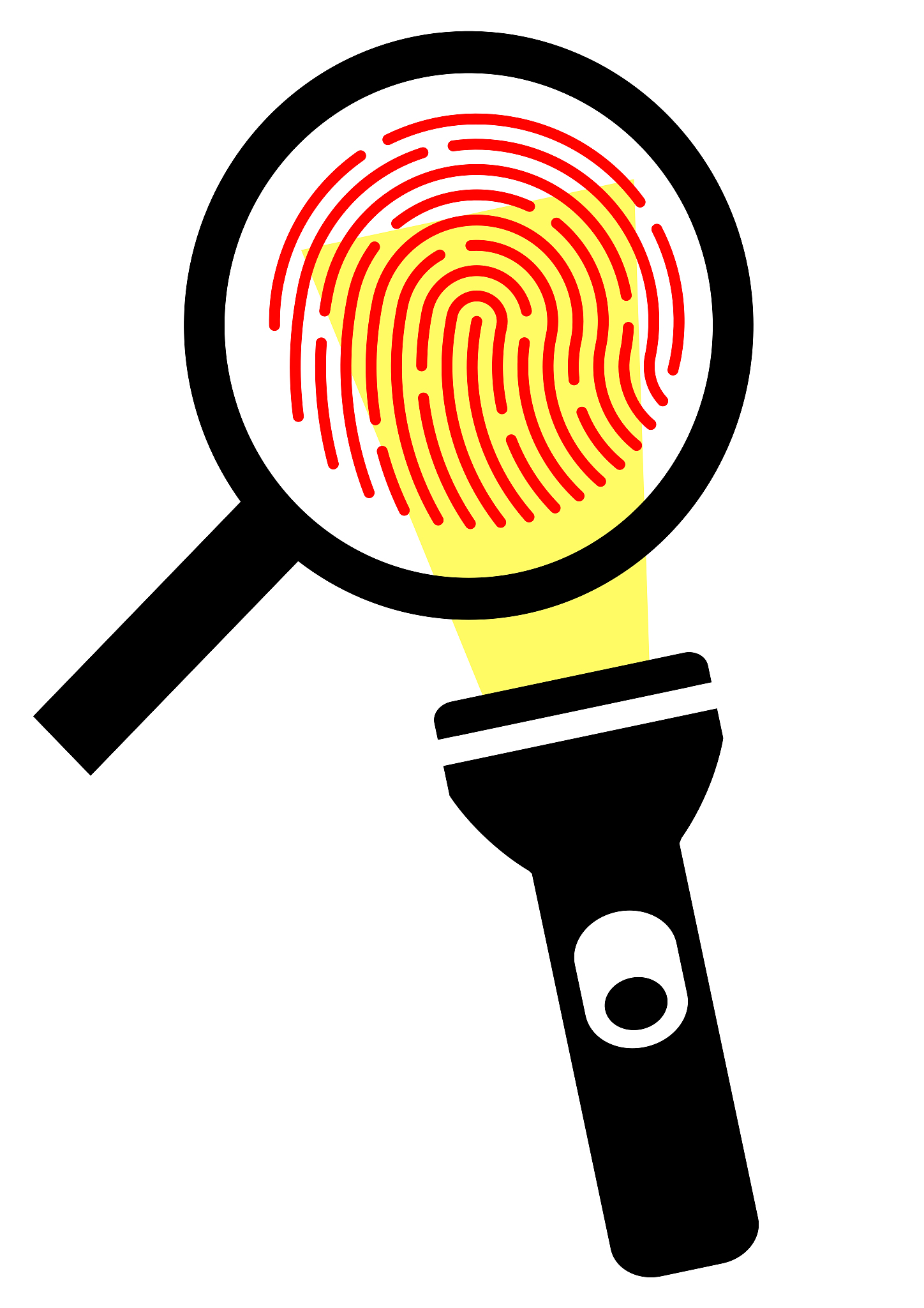biometric thumbprint magnified through a magnifying glass. safet