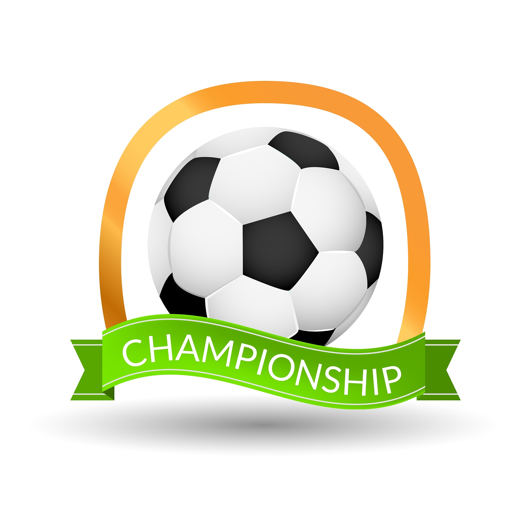 soccer championship emblem design template golden