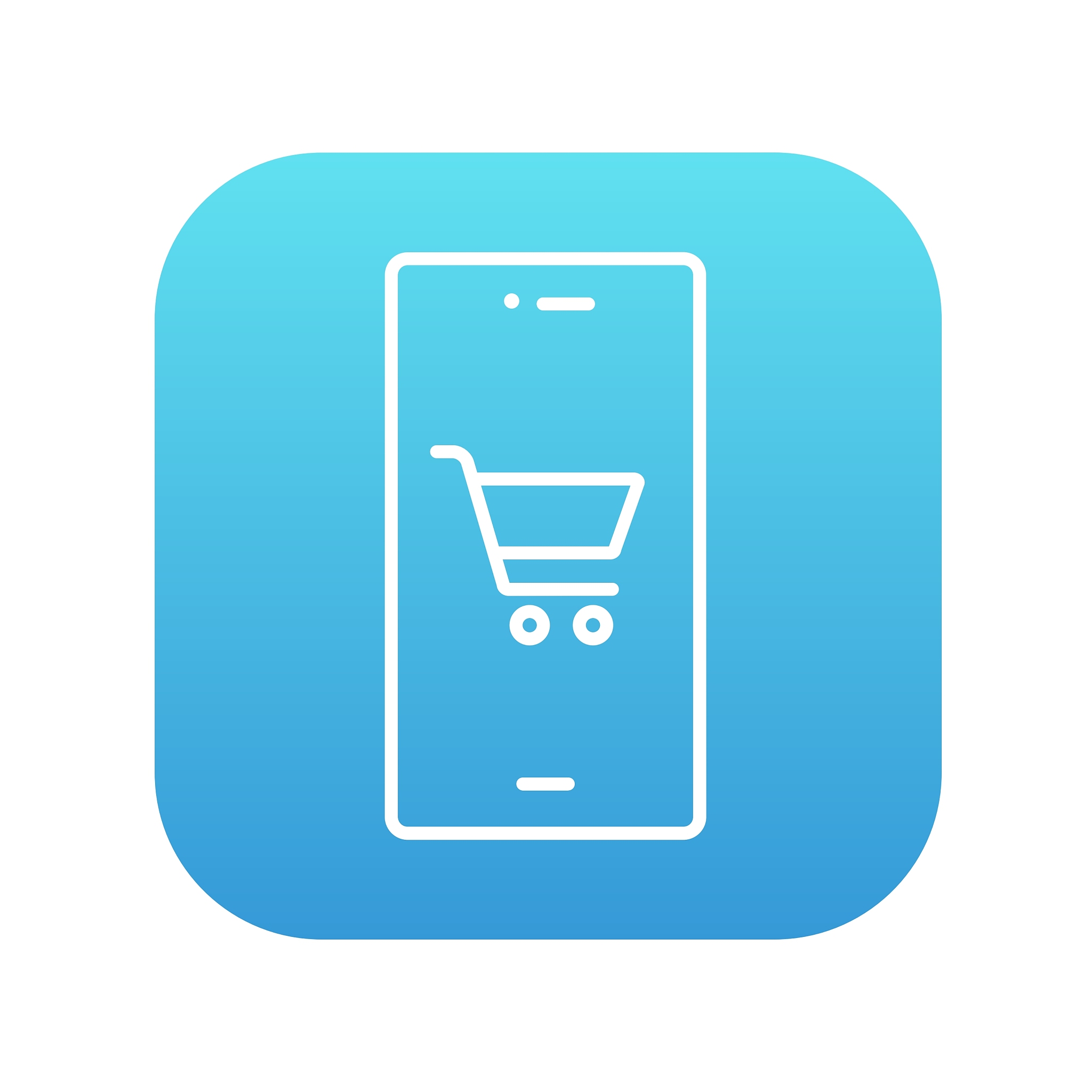 online shopping line icon