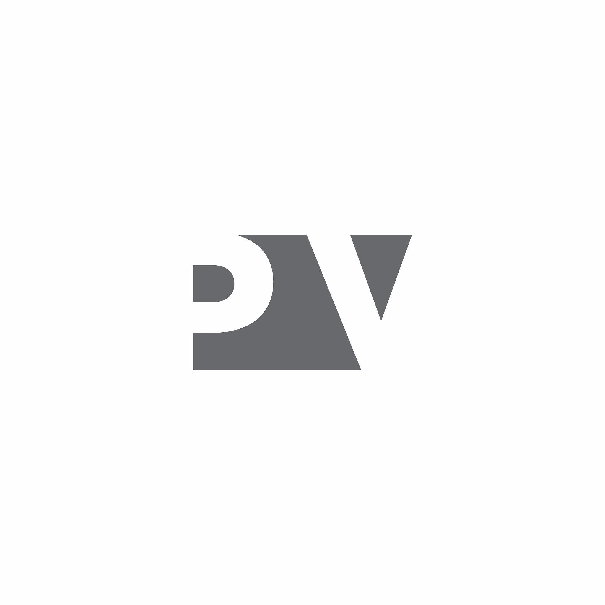 pv logo monogram with negative space style design