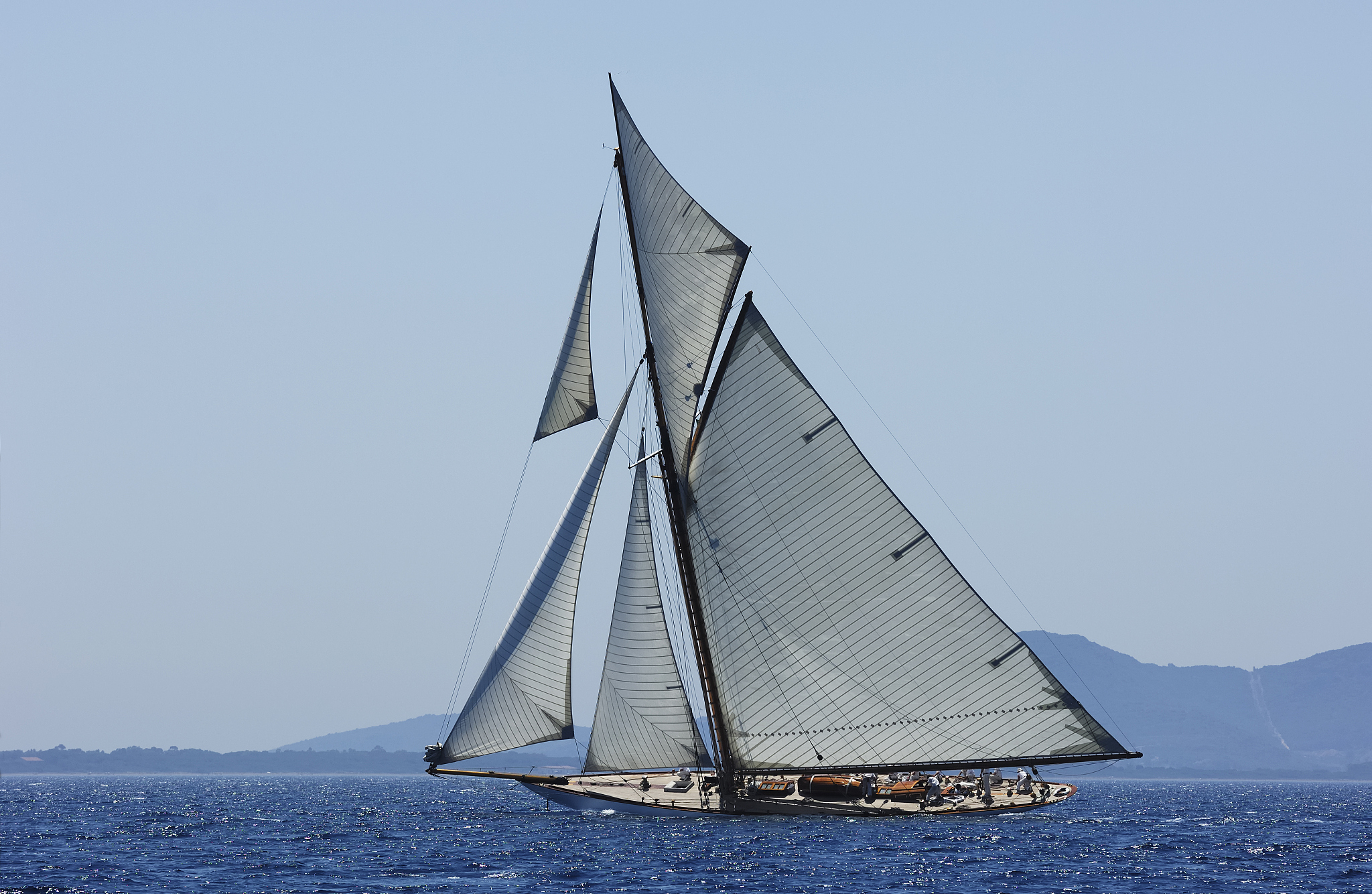 sailing yacht in the wind