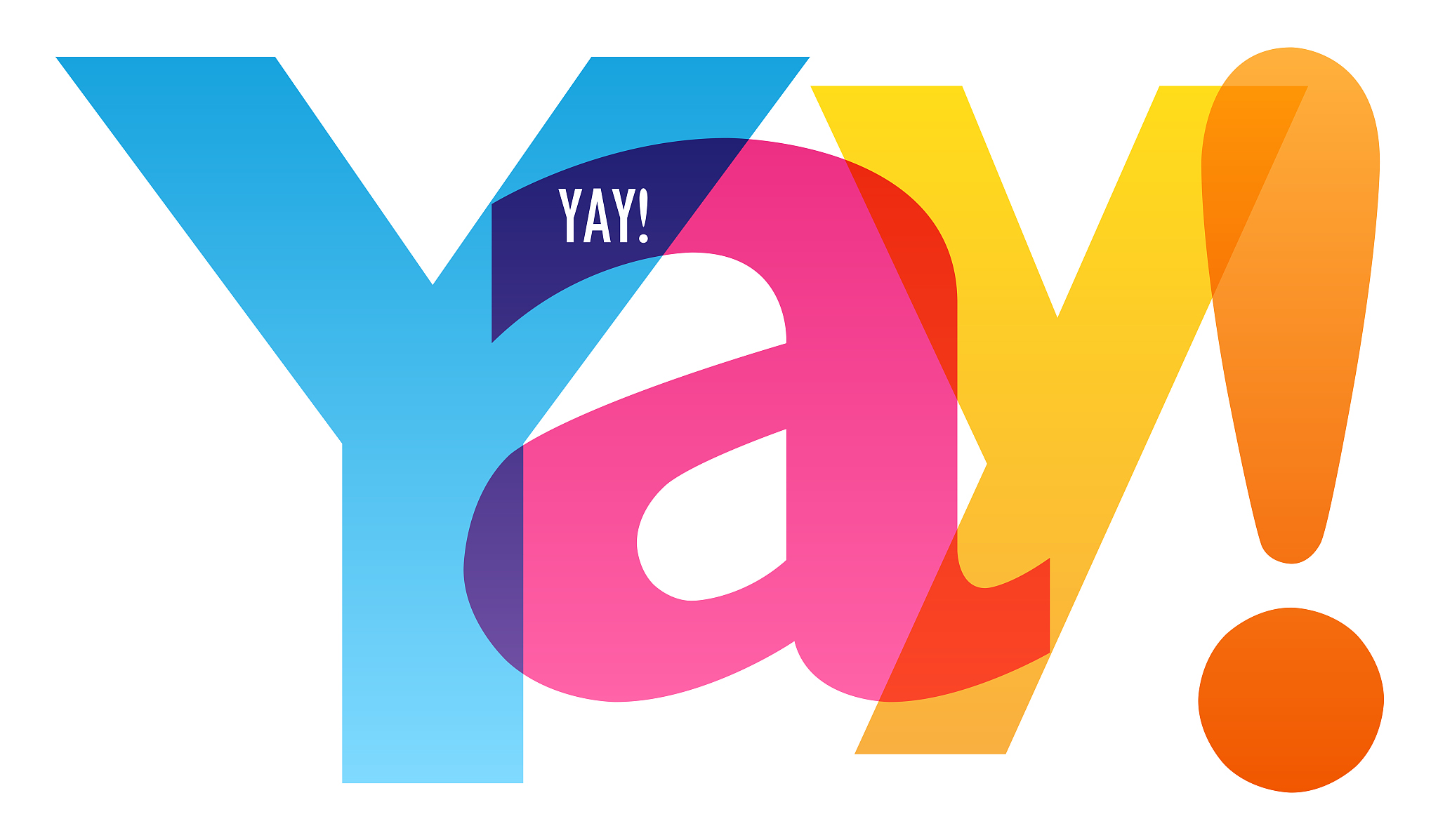 yay! colorful typography banner