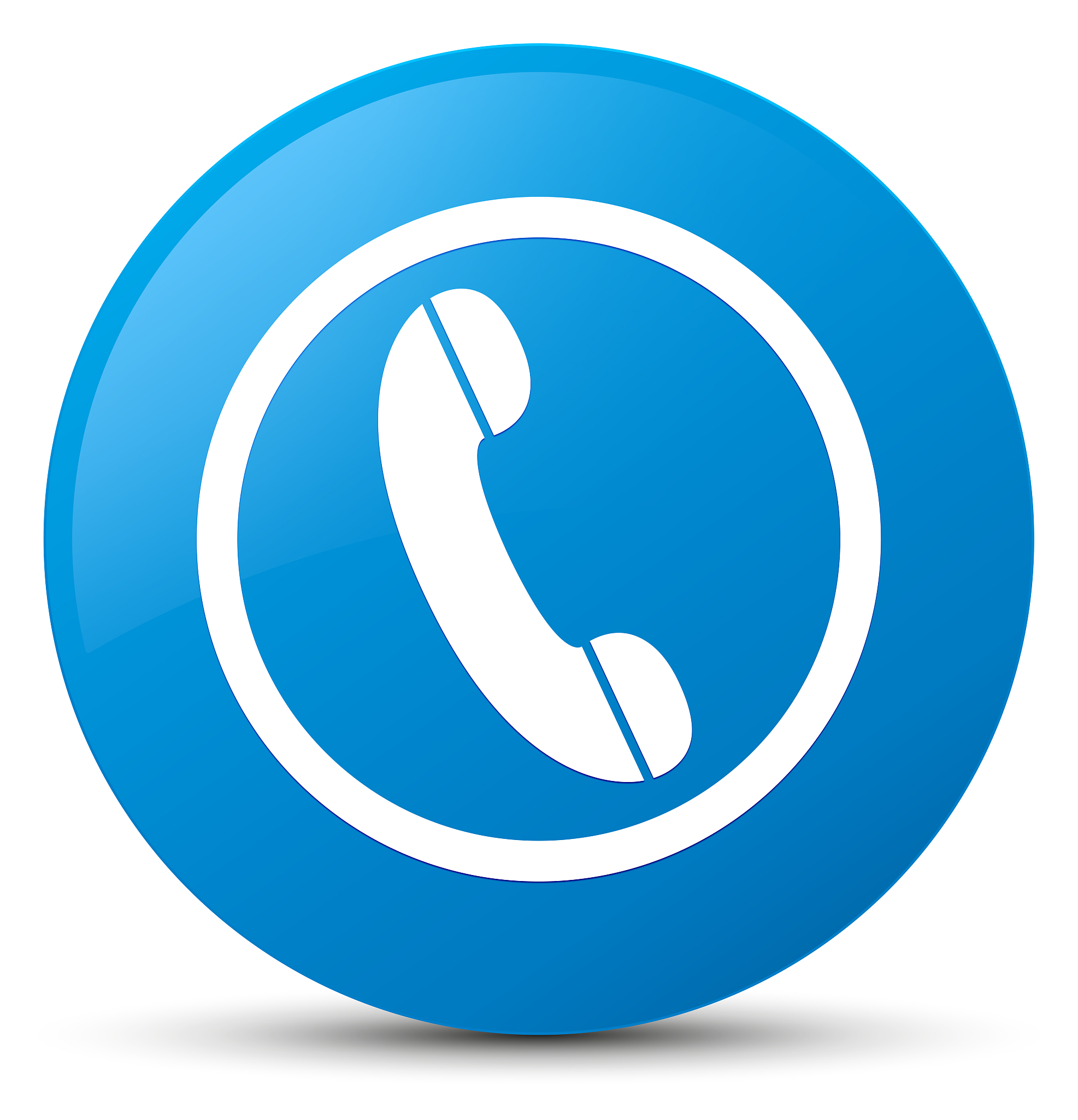 phone icon cyan blue round button