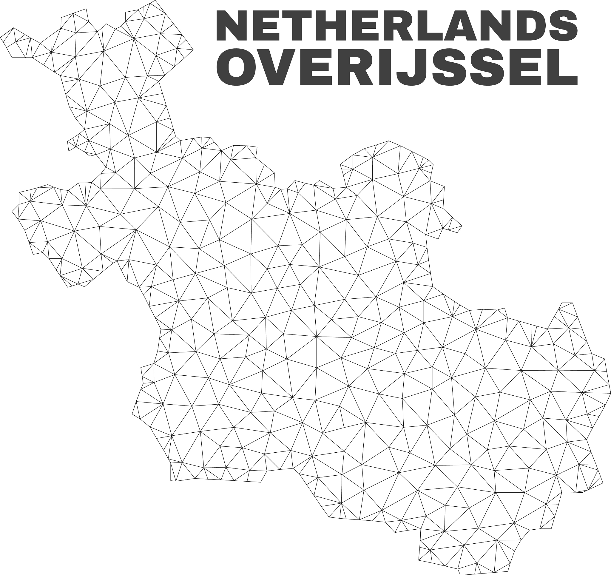 polygonal mesh overijssel province map
