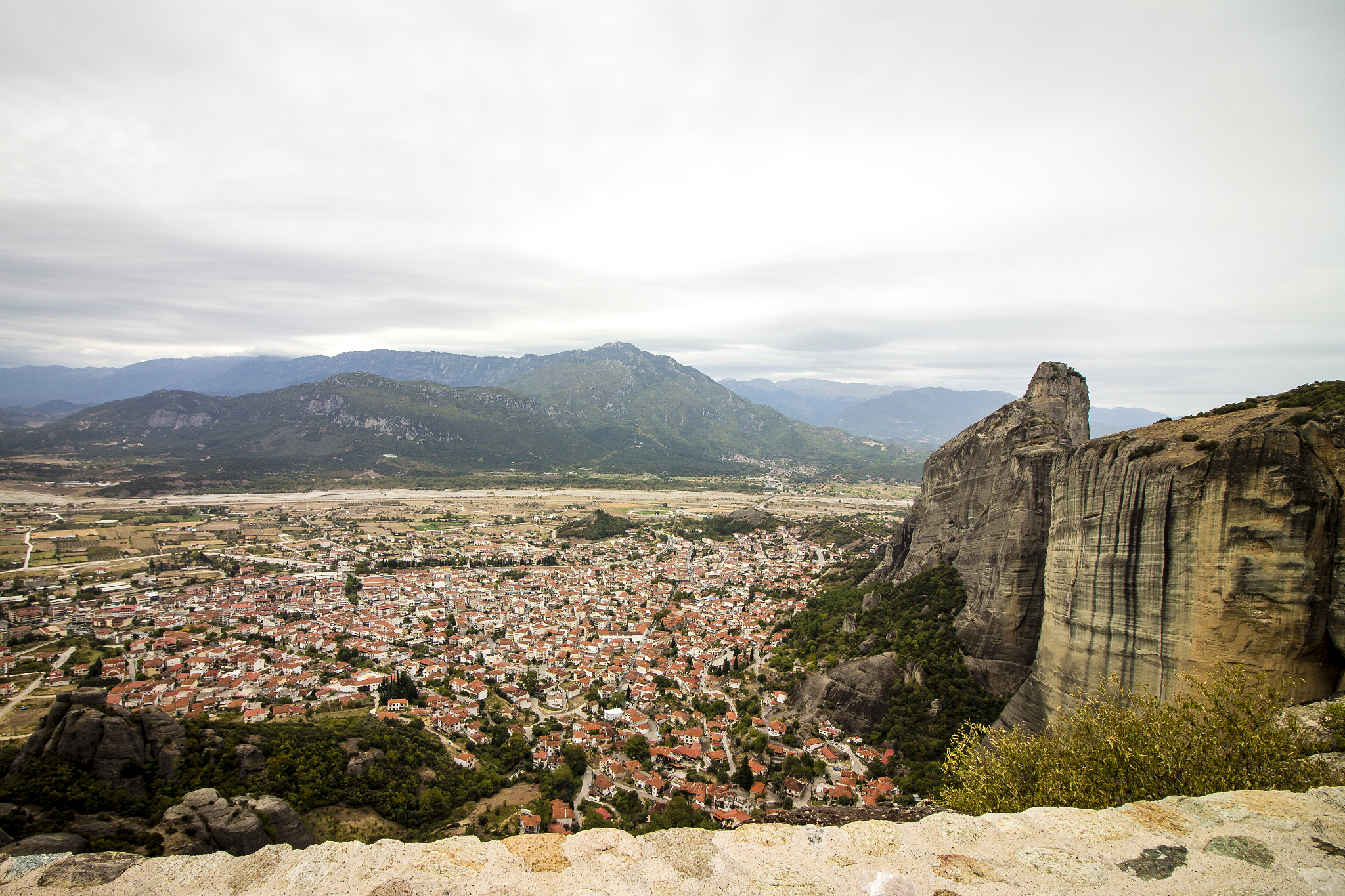 view of kalambaka from the meteora rocks