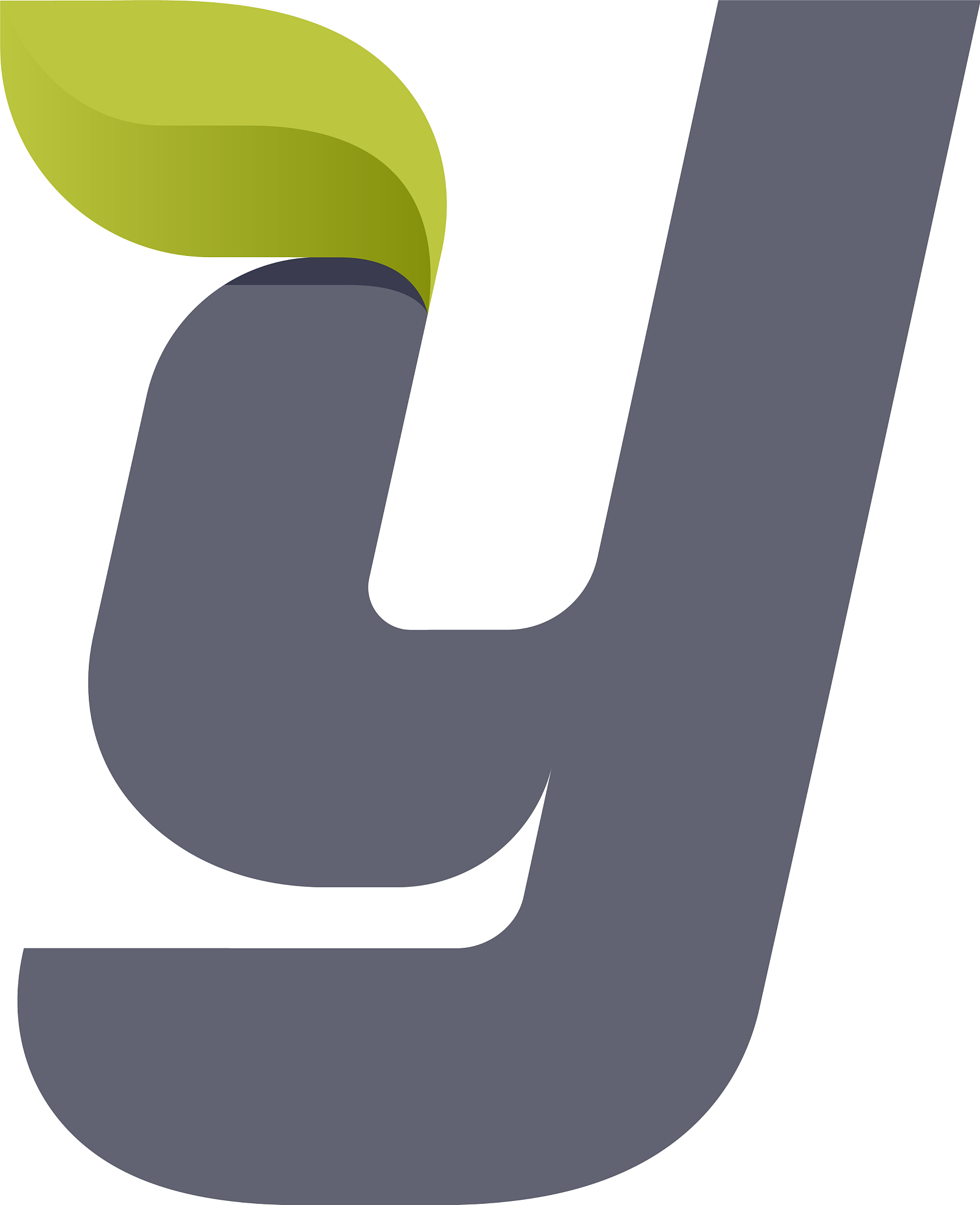 y letter eco logo with green leaf