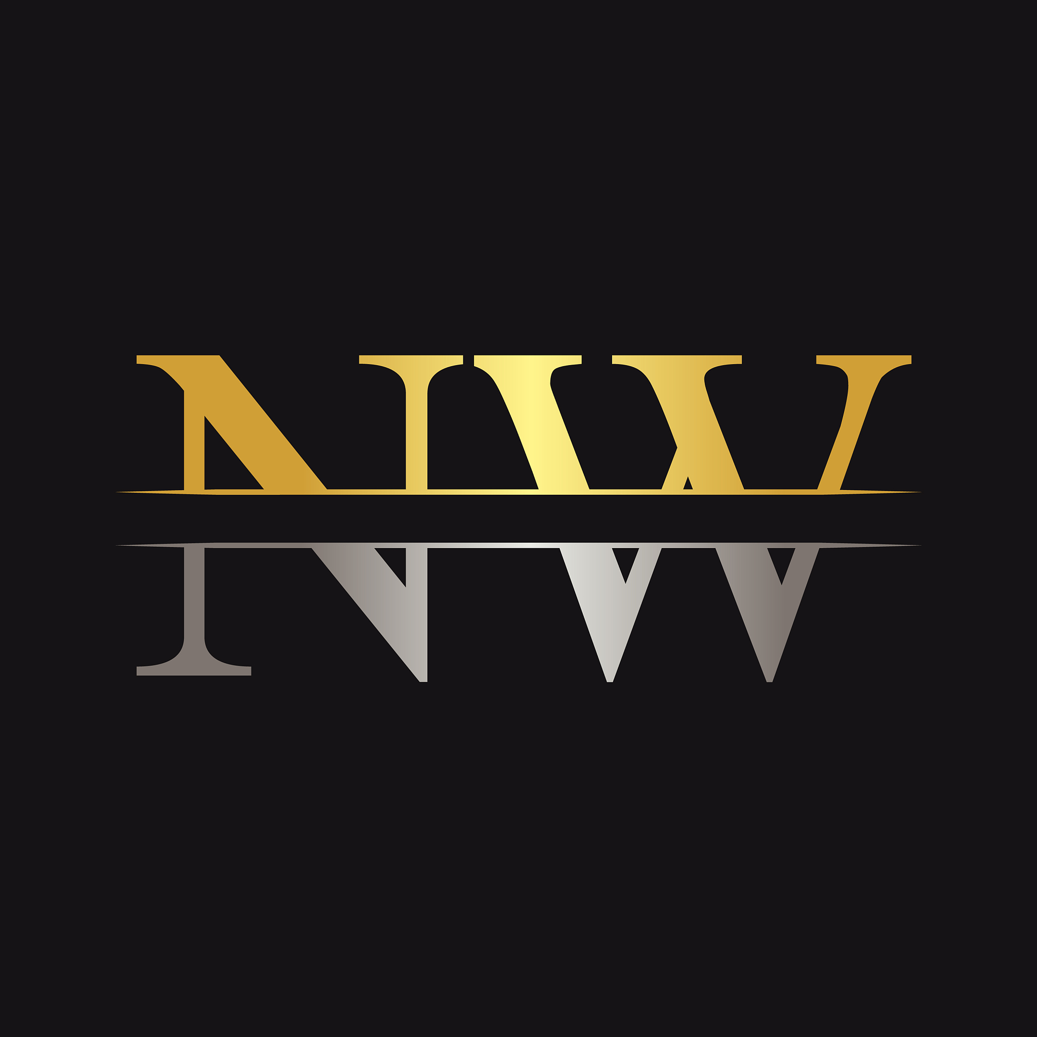 initial monogram letter nw logo design template
