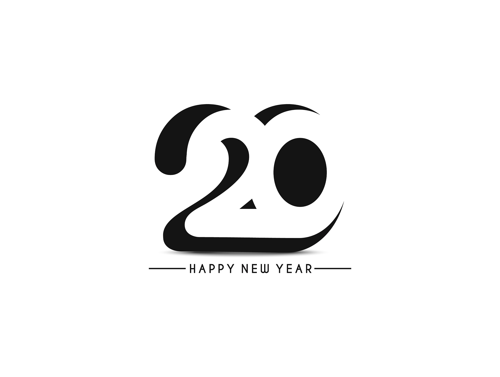 happy new year 2020 text design patter