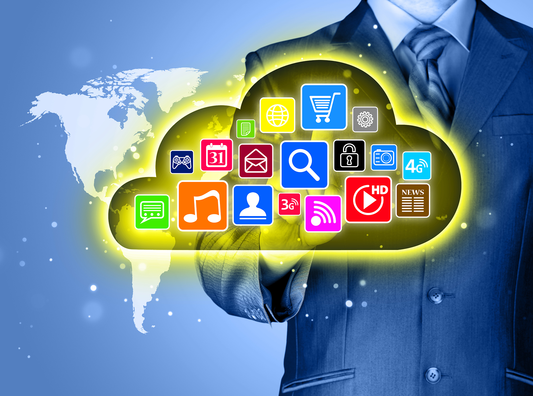 cloud computing touchscreen interface