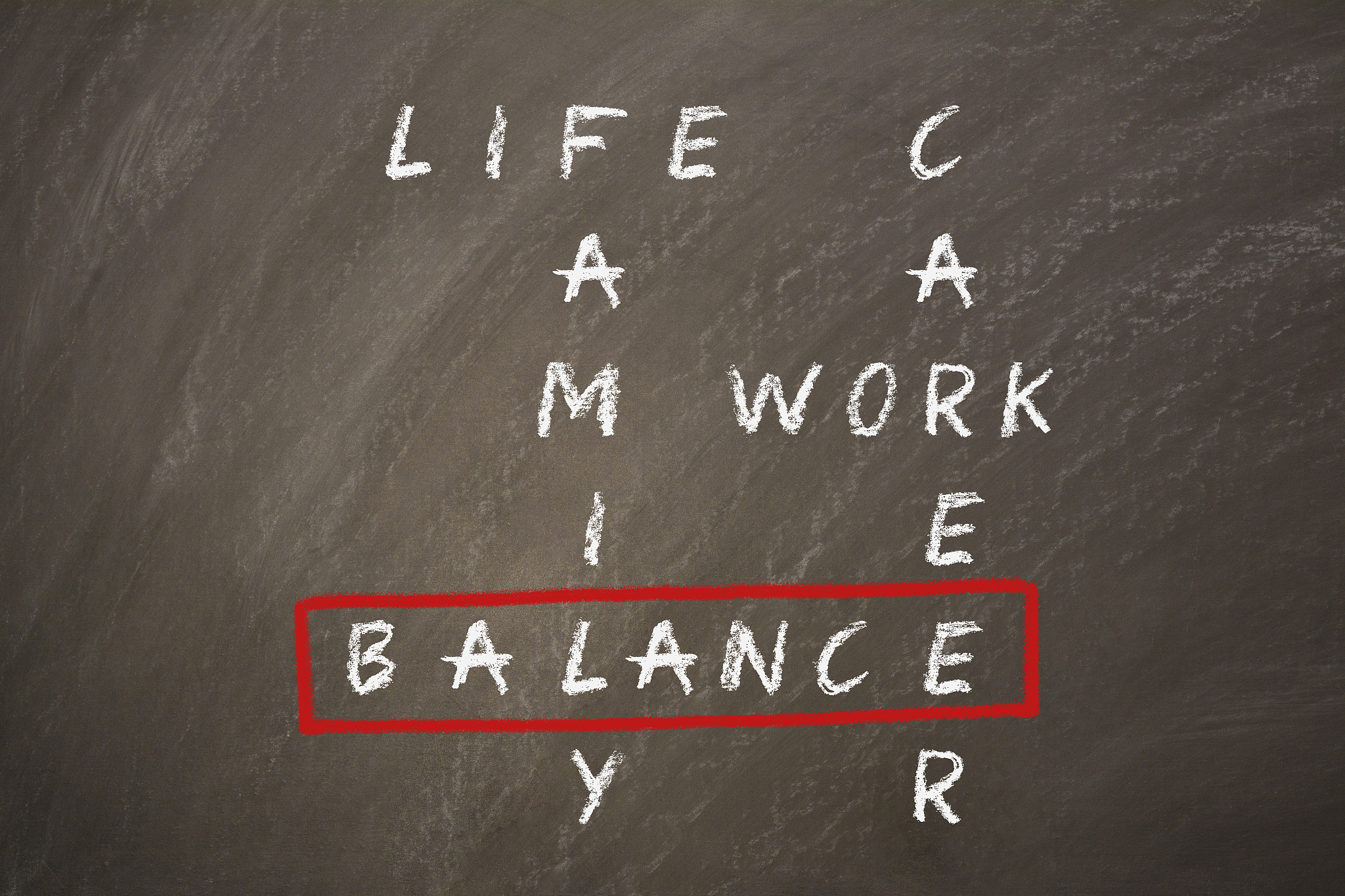crossword of balancing work and life concept
