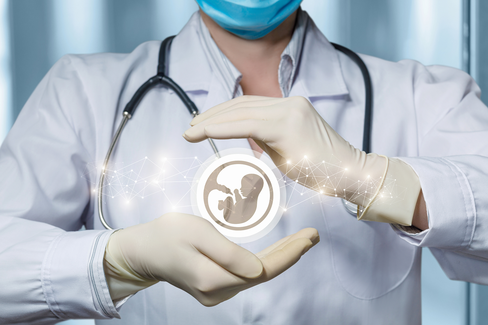 concept of protection of medical and support human embryo.