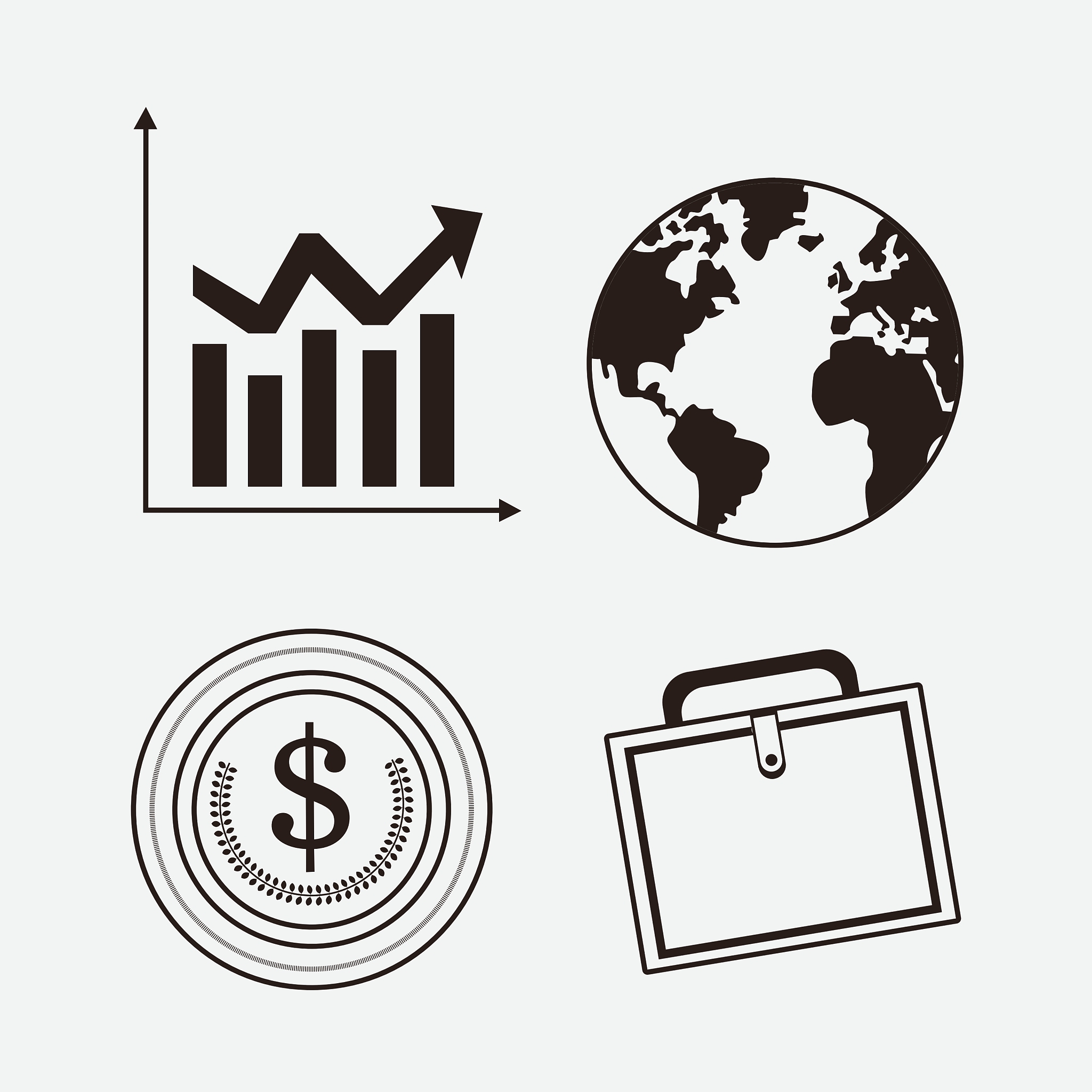economy related icons line design image