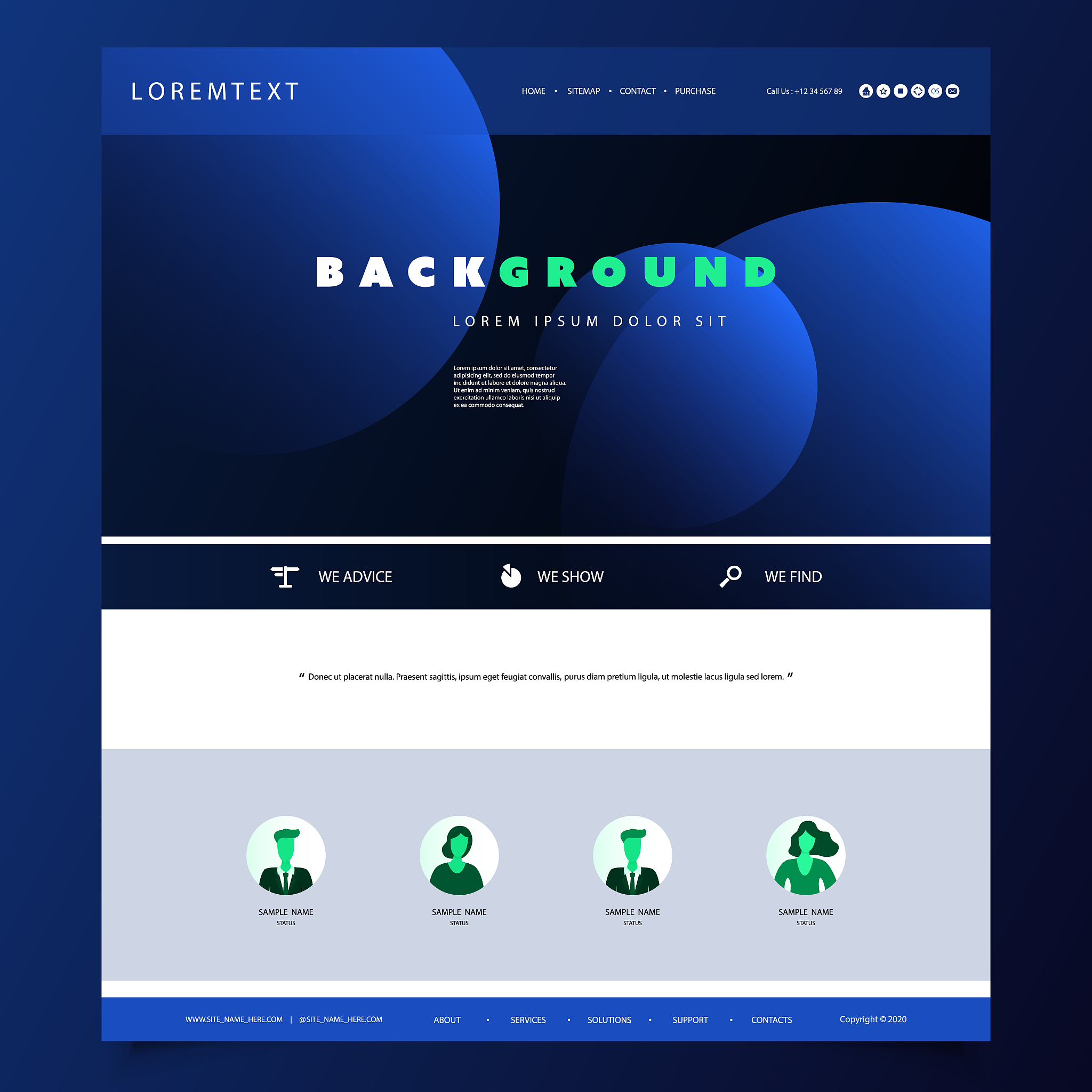 one page website template