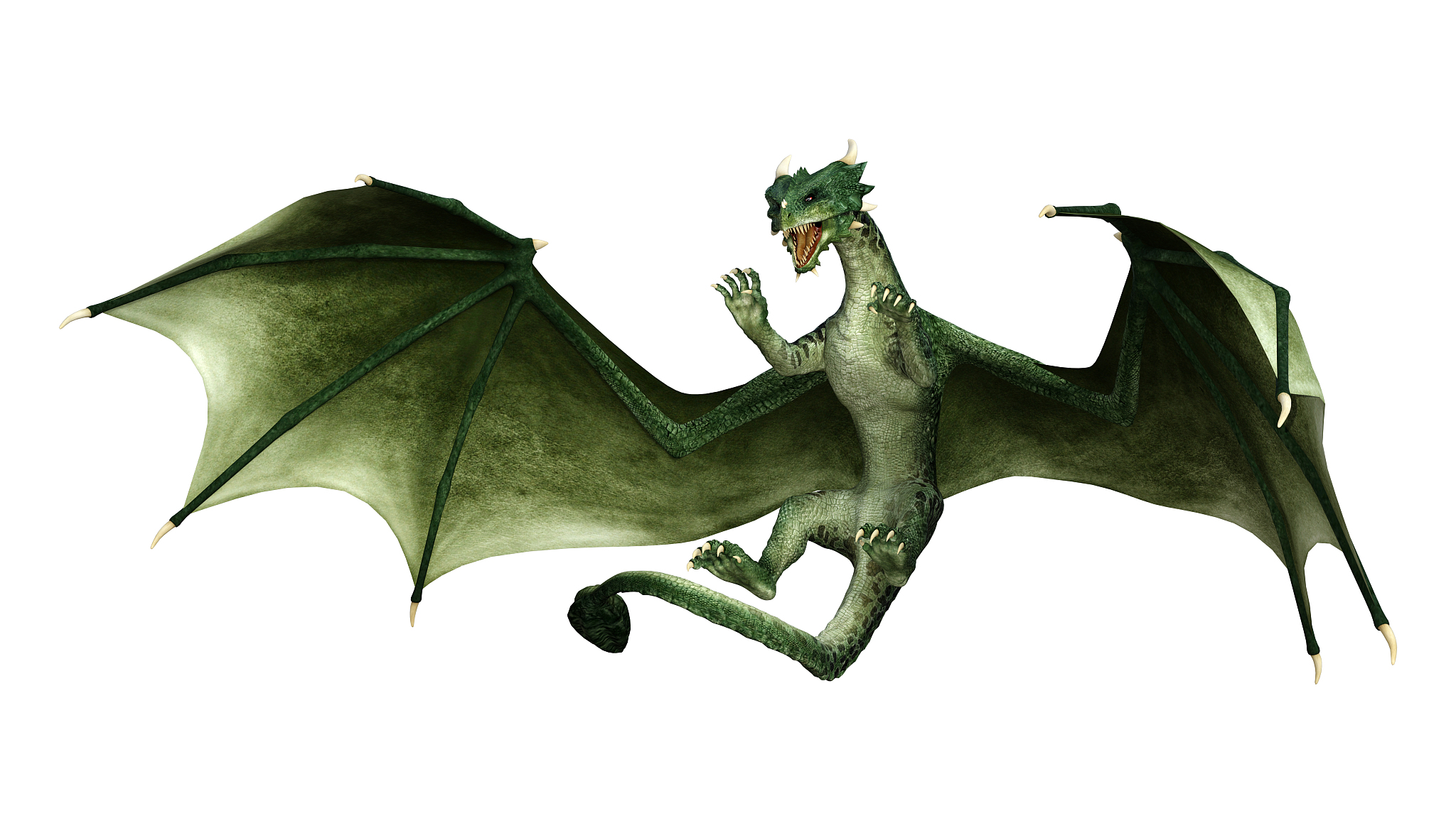 3d illustration fantasy dragon on white
