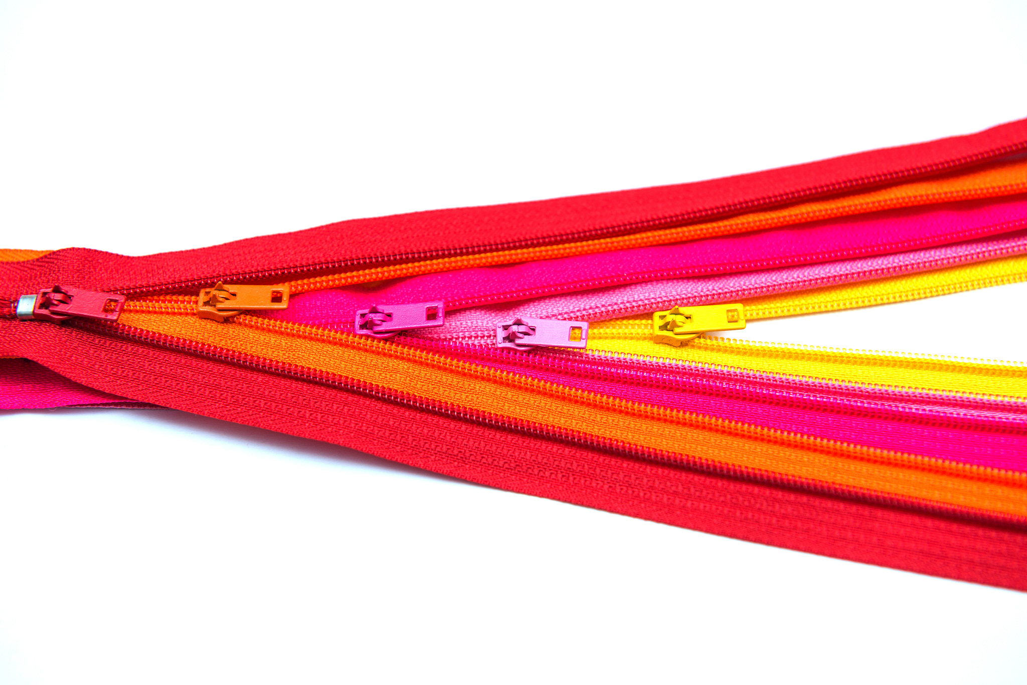 color zipper on white background