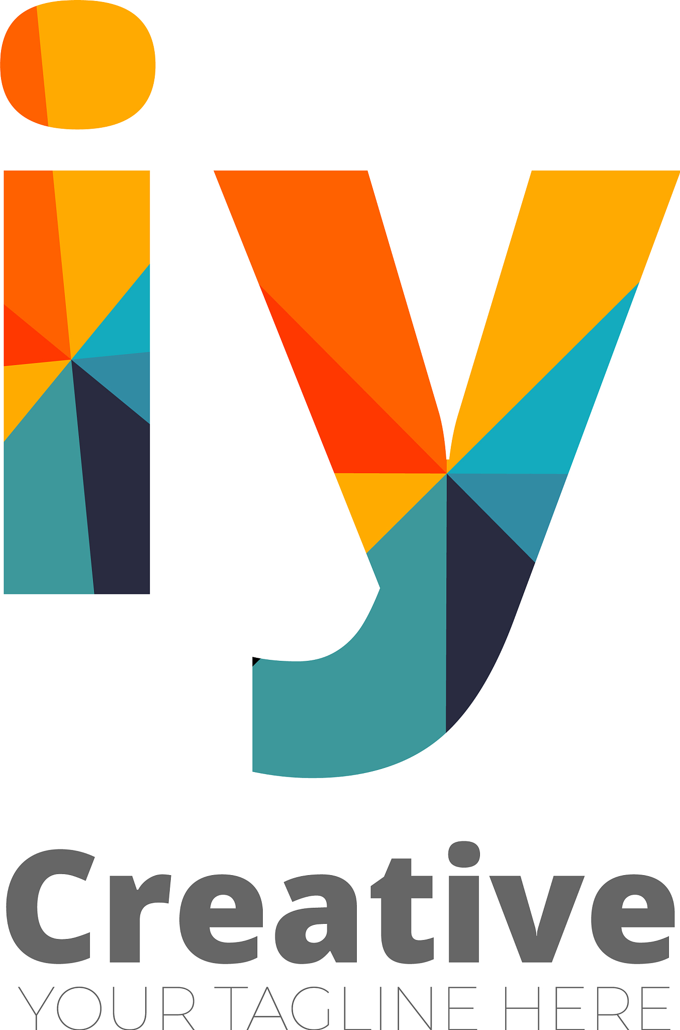 initial letter rounded design logo - elements
