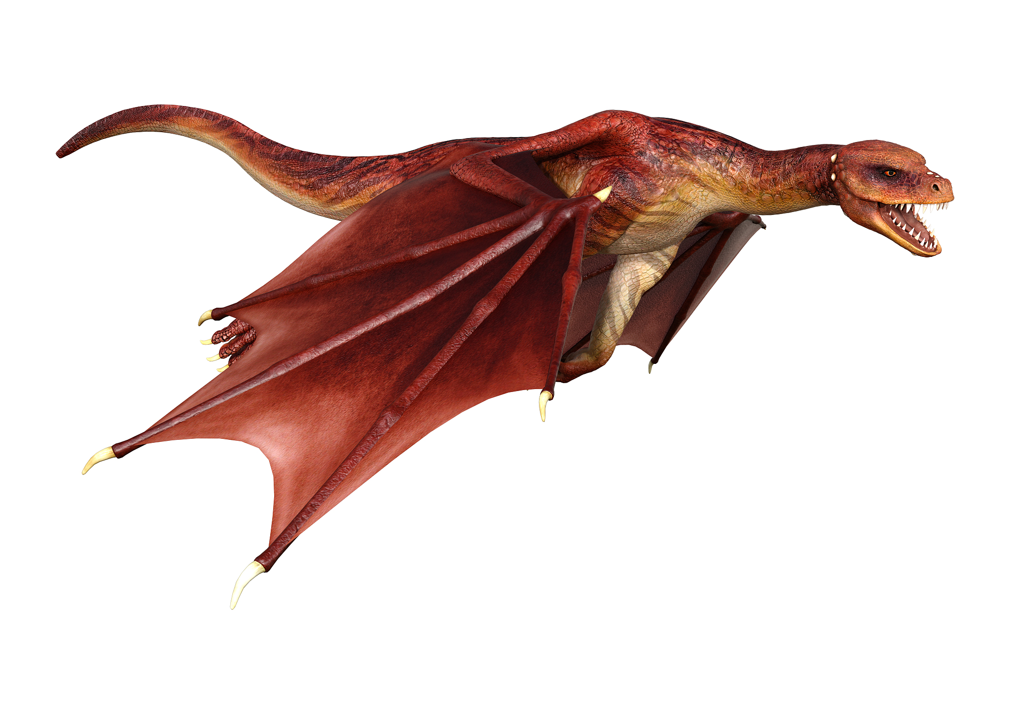 3d illustration fantasy dragon on white