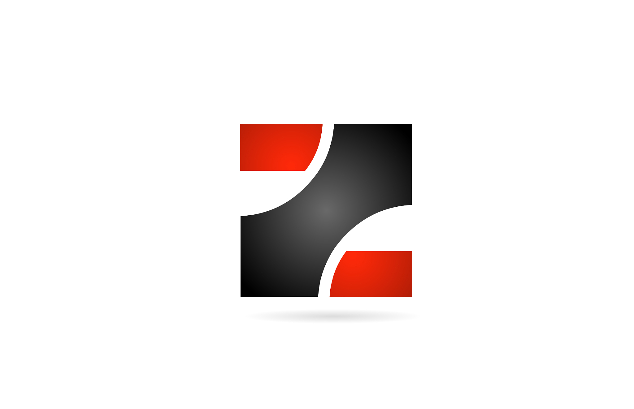 z letter logo alphabet for icon design in red