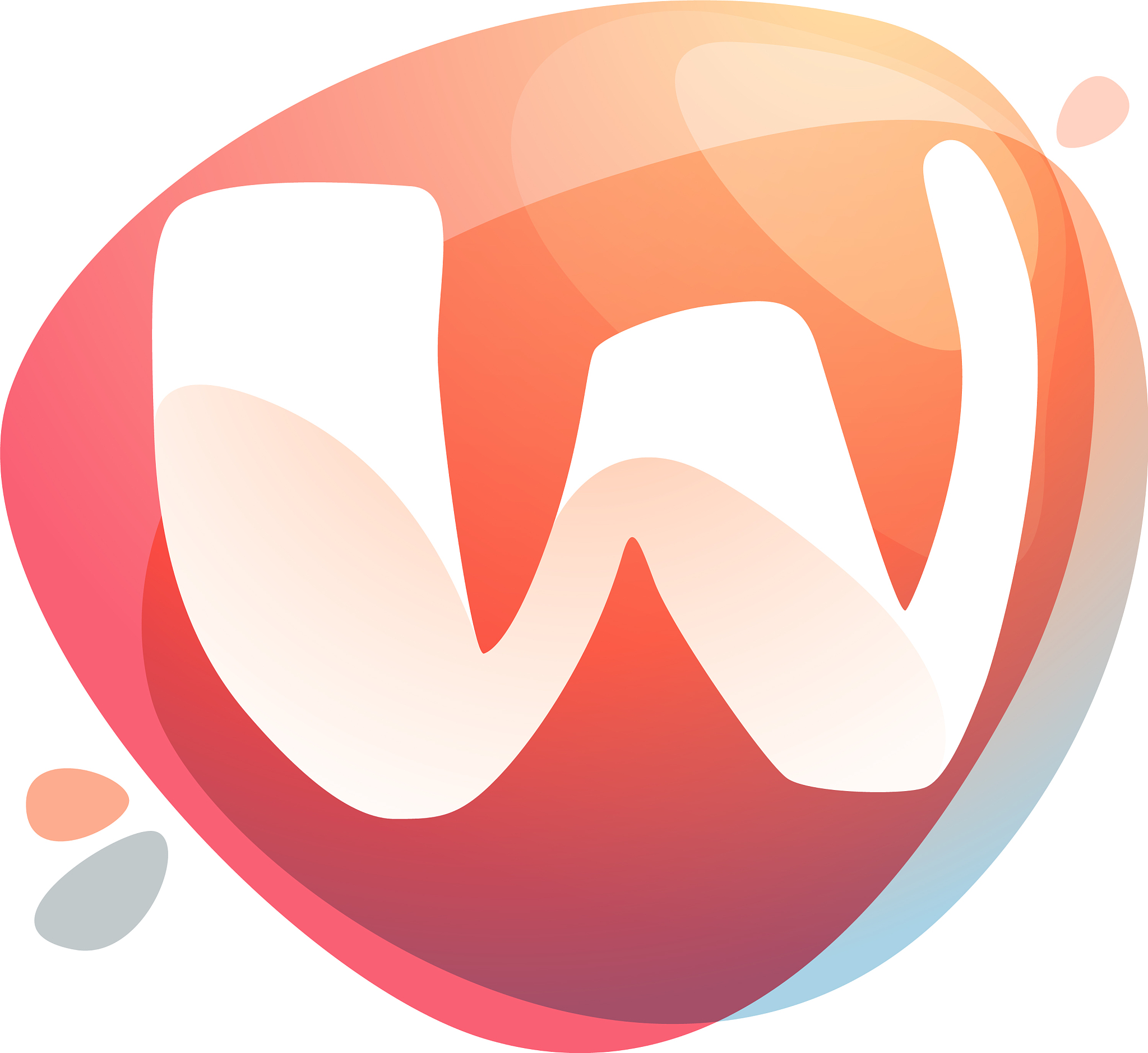 w letter logo at colorful watercolor splash