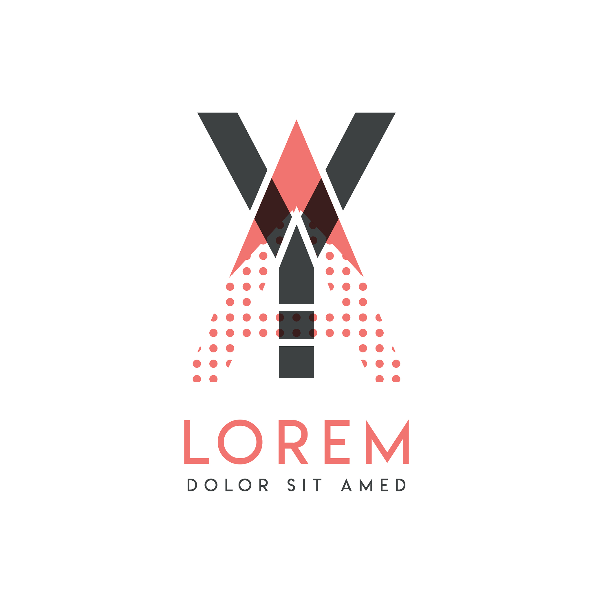 ya modern logo design with gray and pink color
