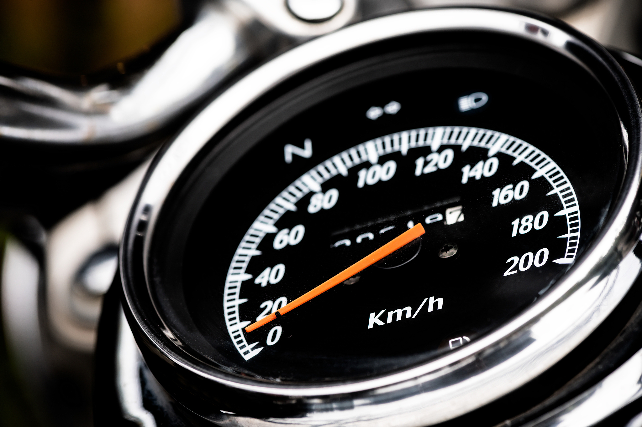 classic motorcycle mileage (dashboard , mileage) in white and bl