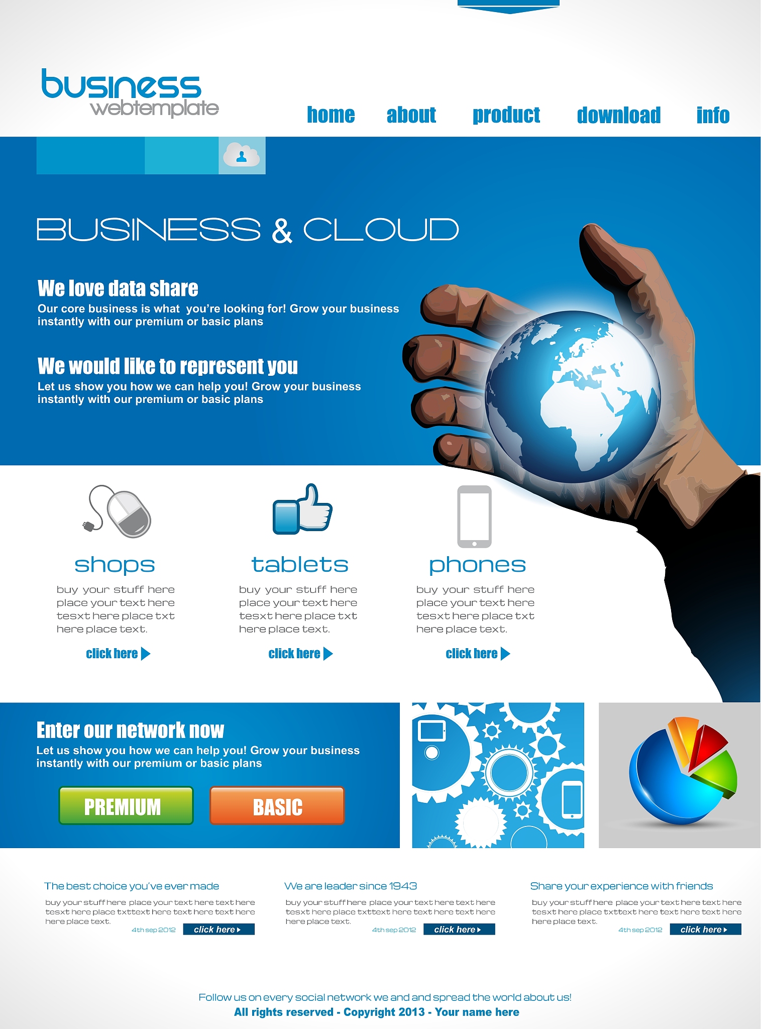 website template for corporate business and cloud