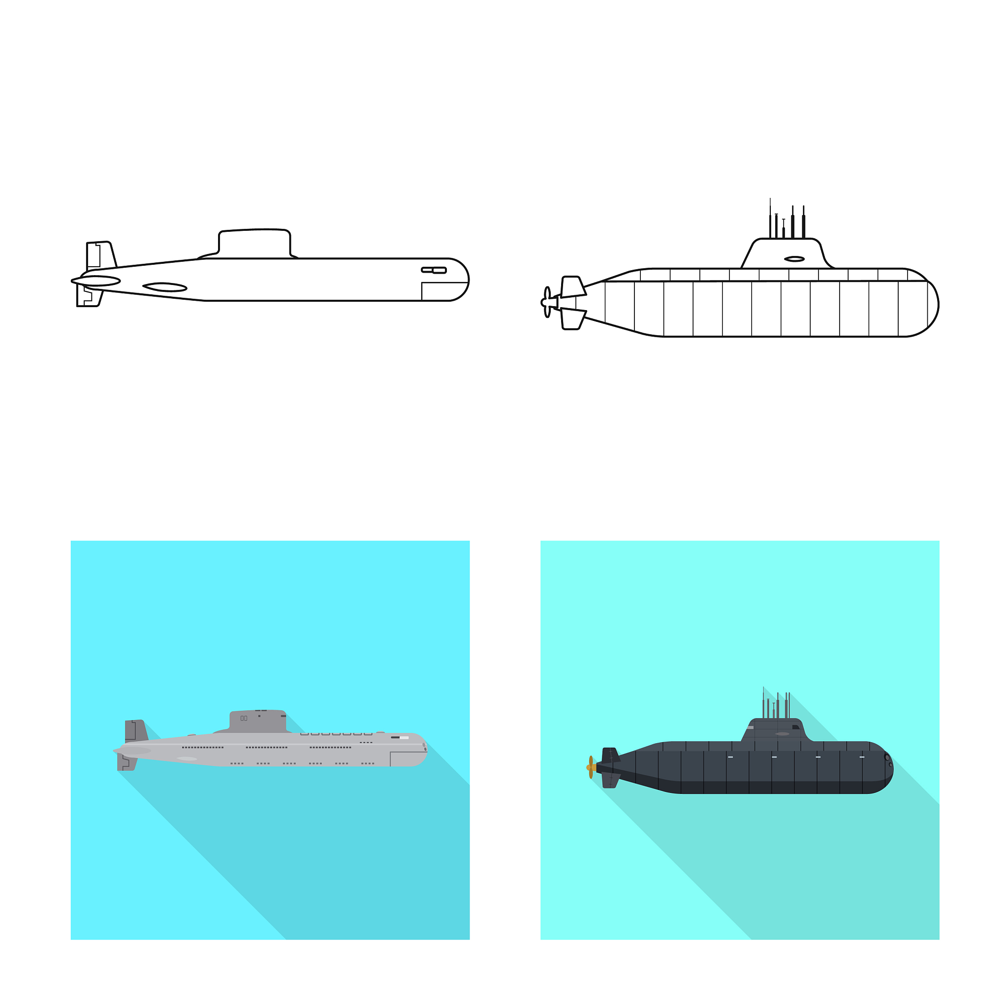 war and ship logo set of
