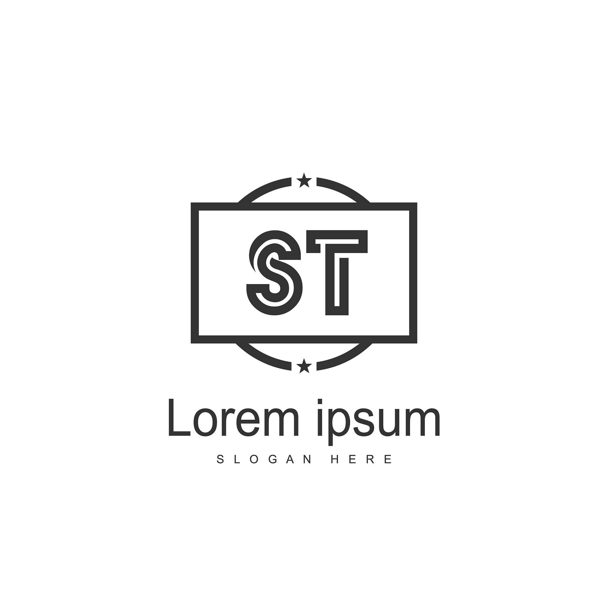 initial letter st logo template minimalist letter
