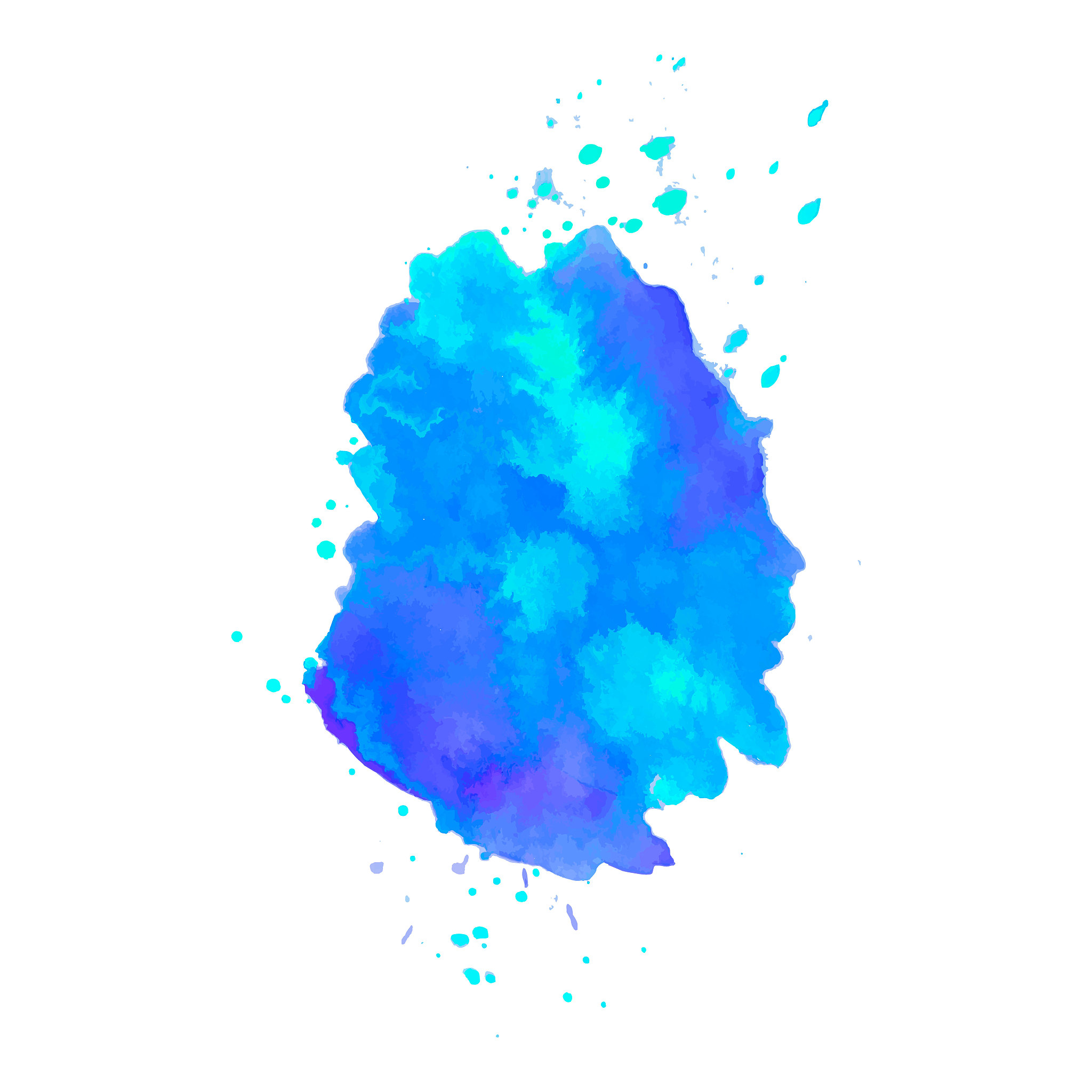 abstract art hand paint isolated watercolor stain on white backg