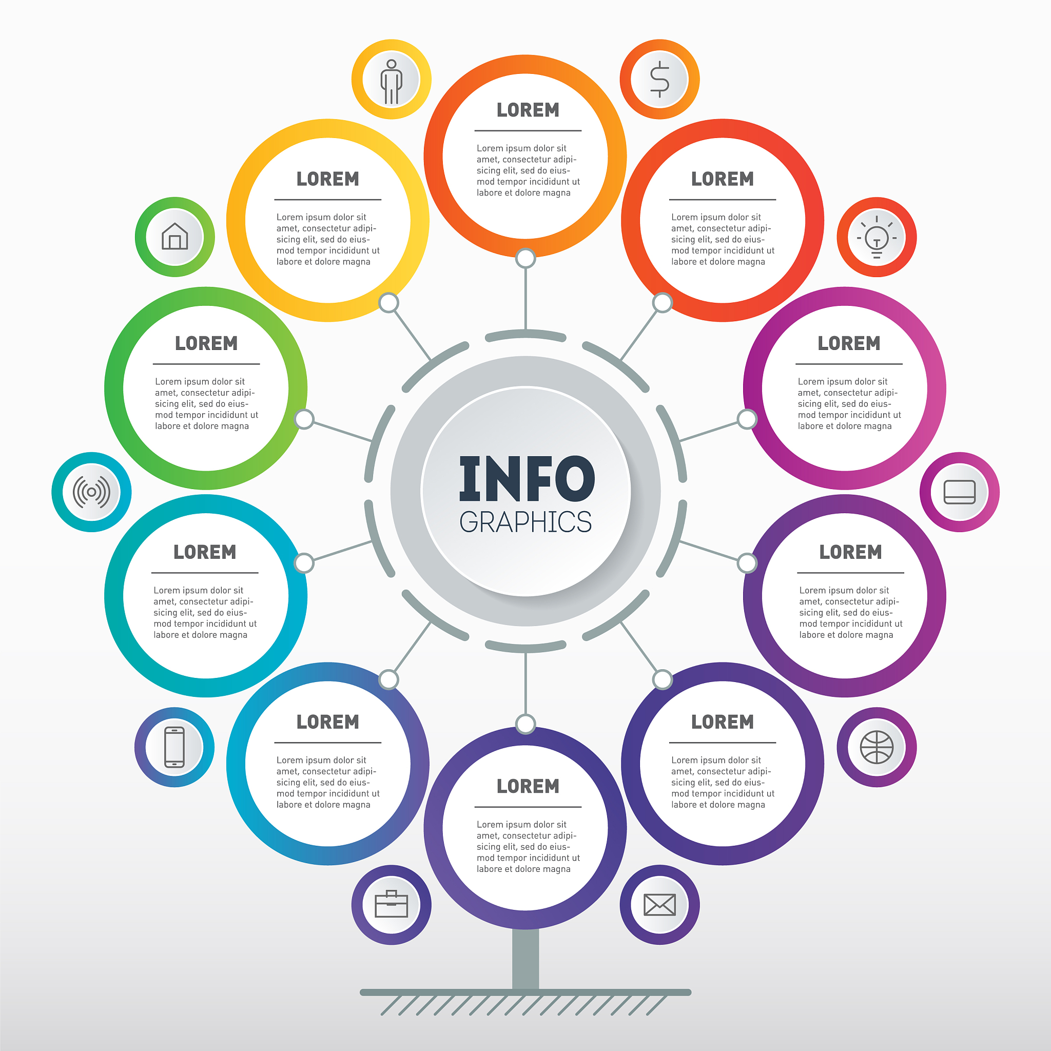 business presentation concept with 10 options