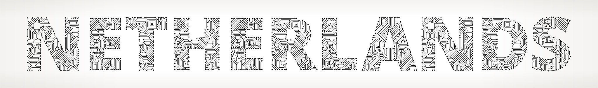 netherlands circuit board vector buttons