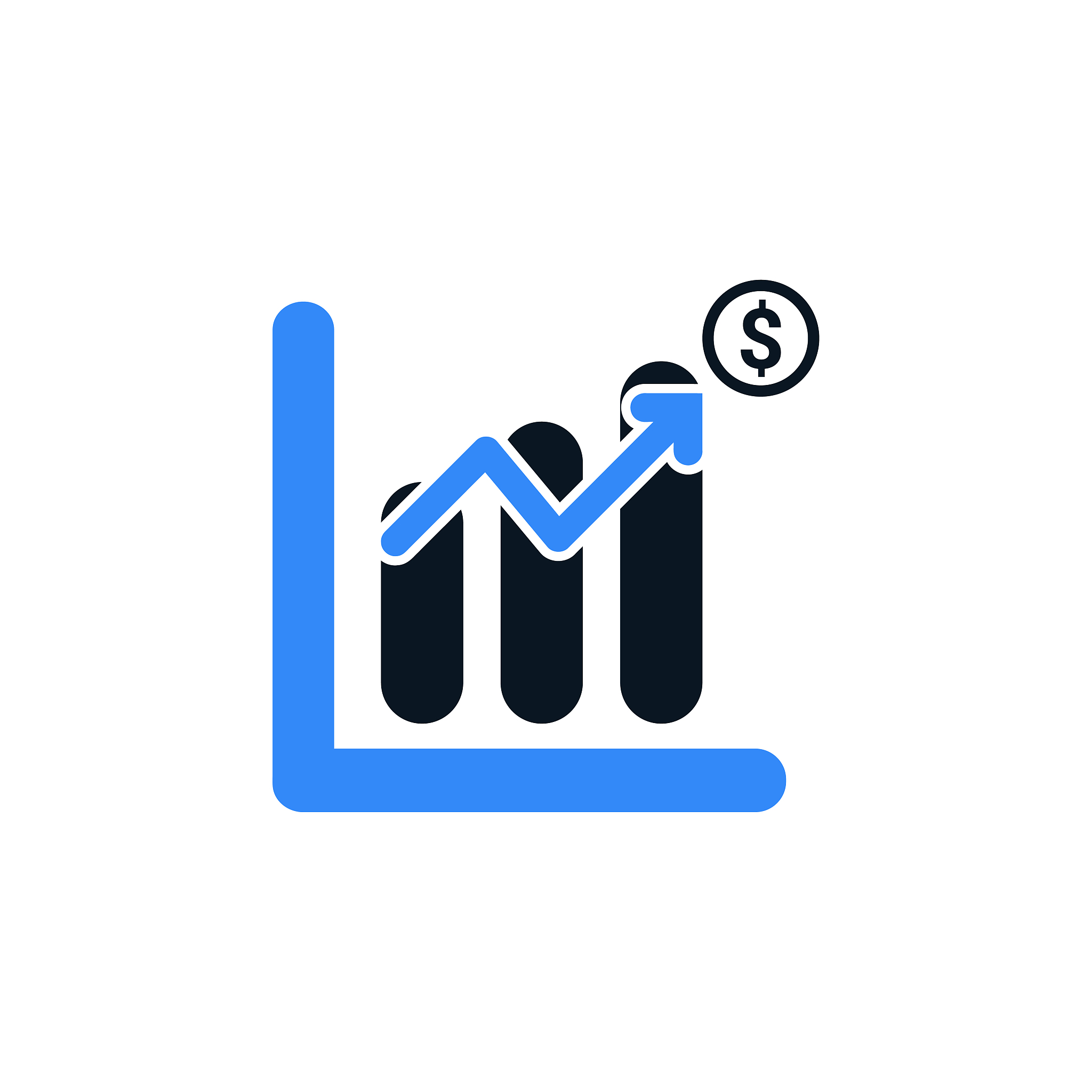 profit statistics icon, earning growth chart icon