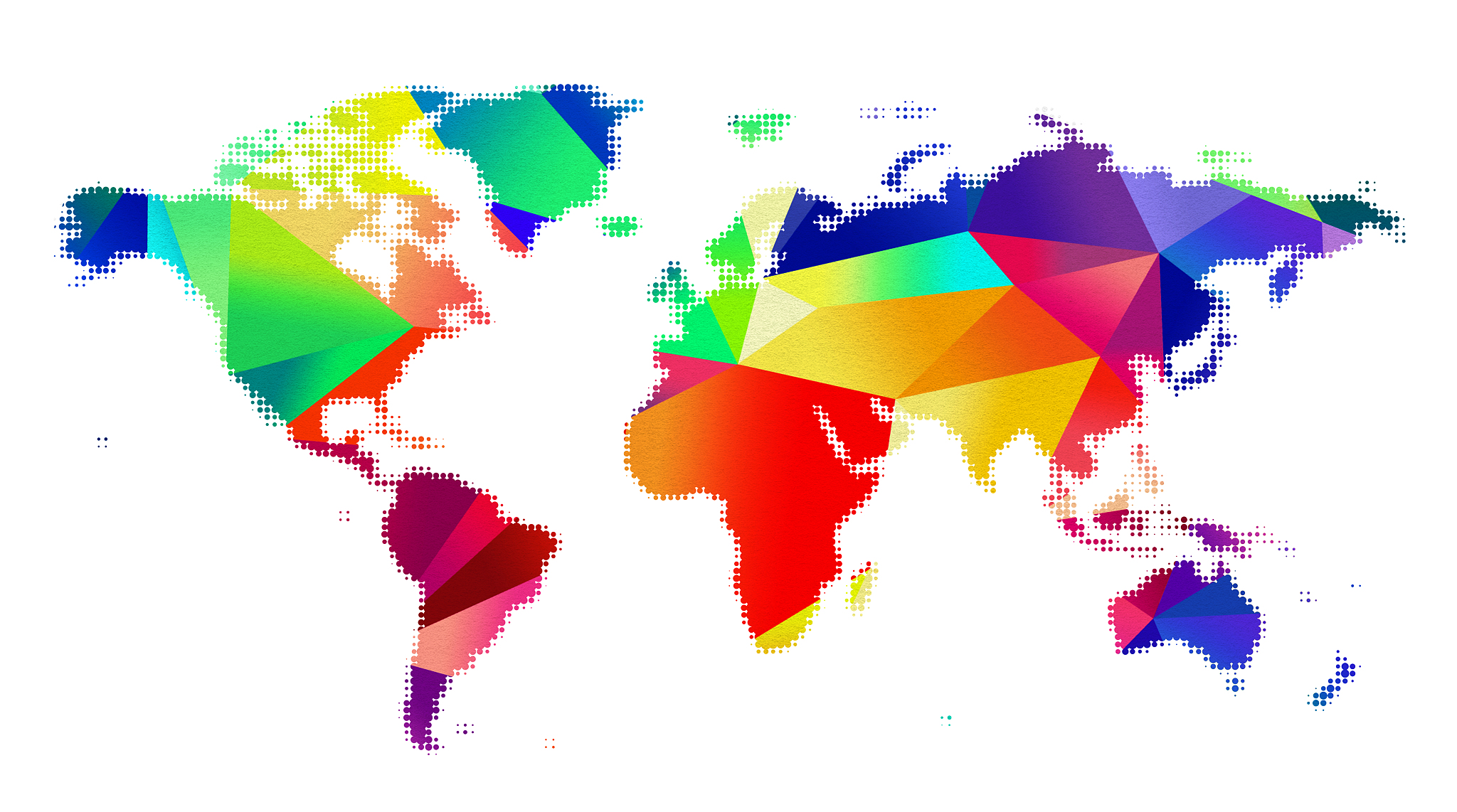 colourful graphic world map