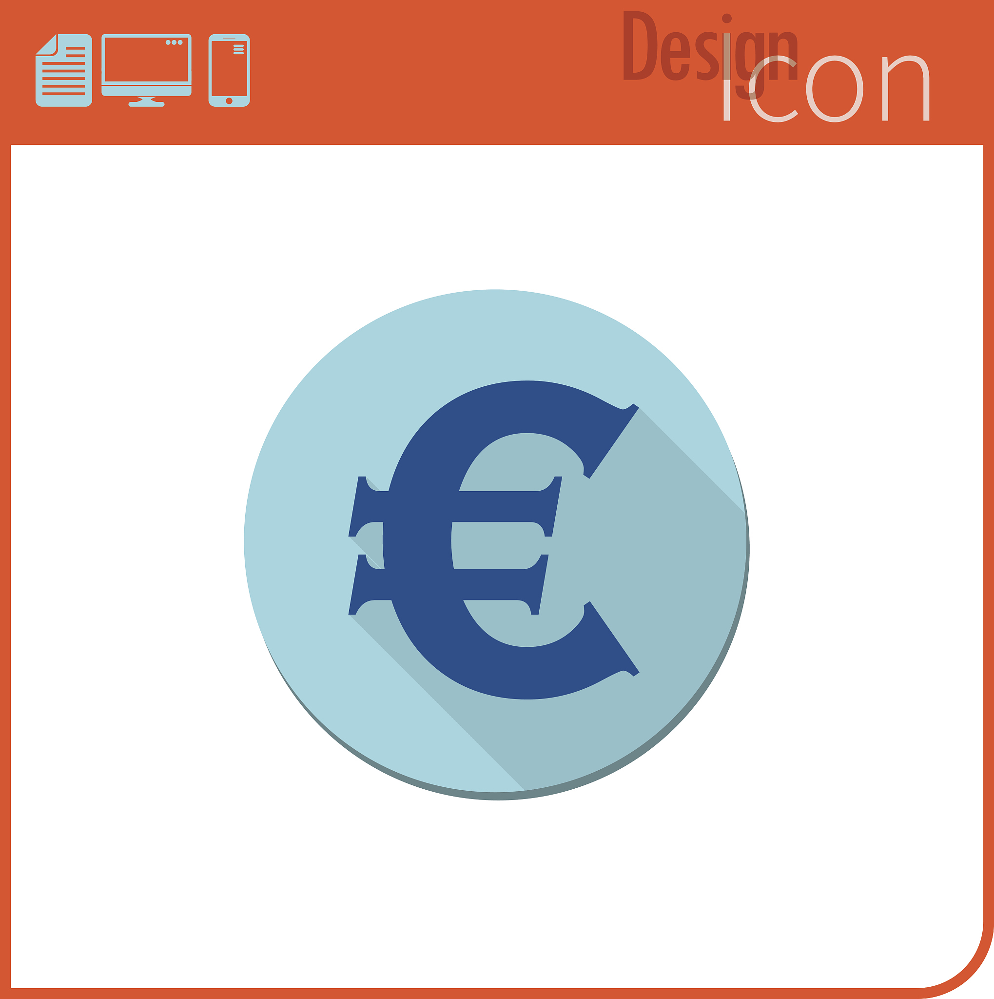 vector icon on white background. designer trend. euro currency i
