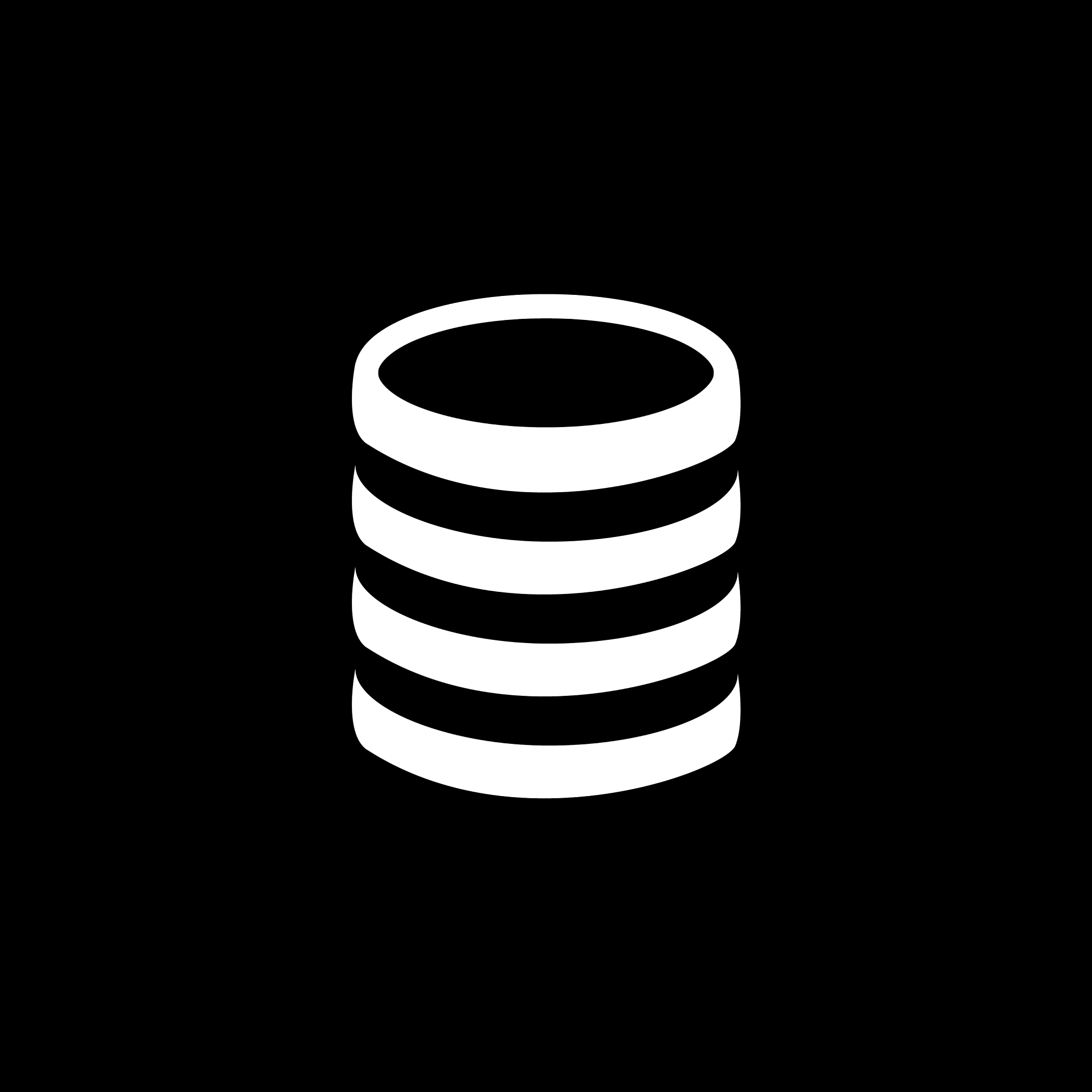 coin icon on black background black flat style