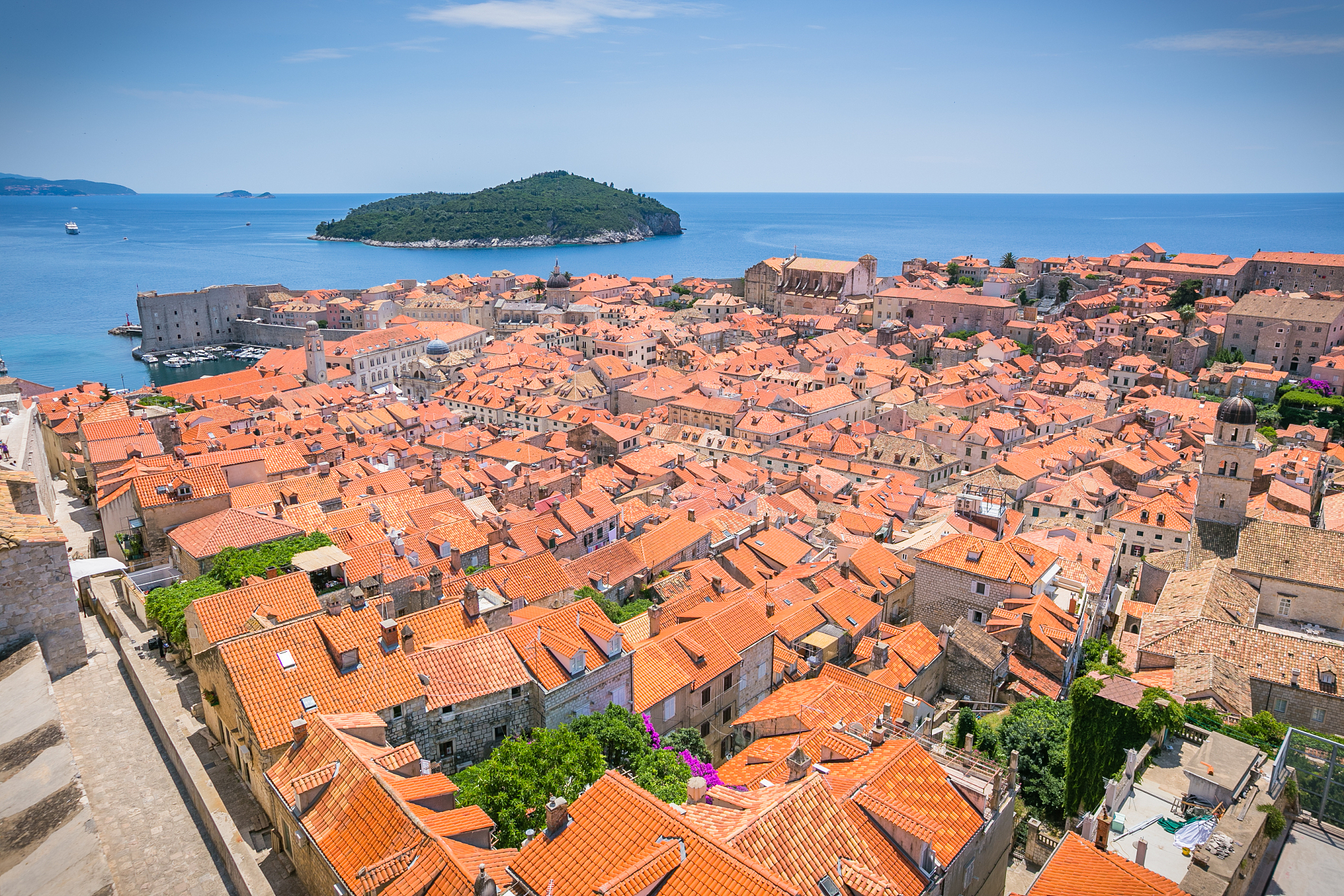 dubrovnik old town from the city walls, minceta fortress