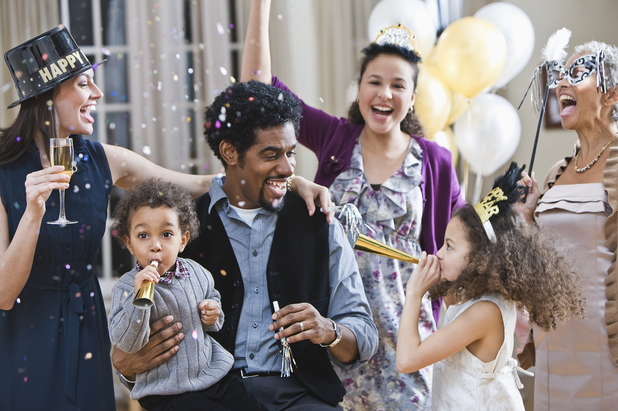 family new year celebration