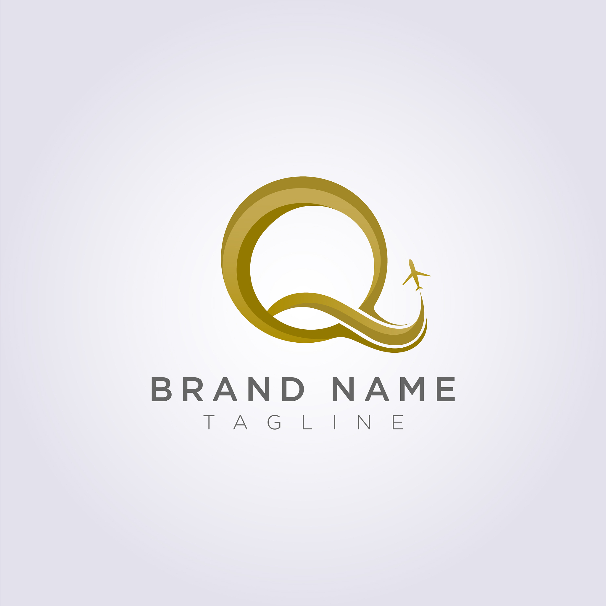 logo design combines letter q with plane