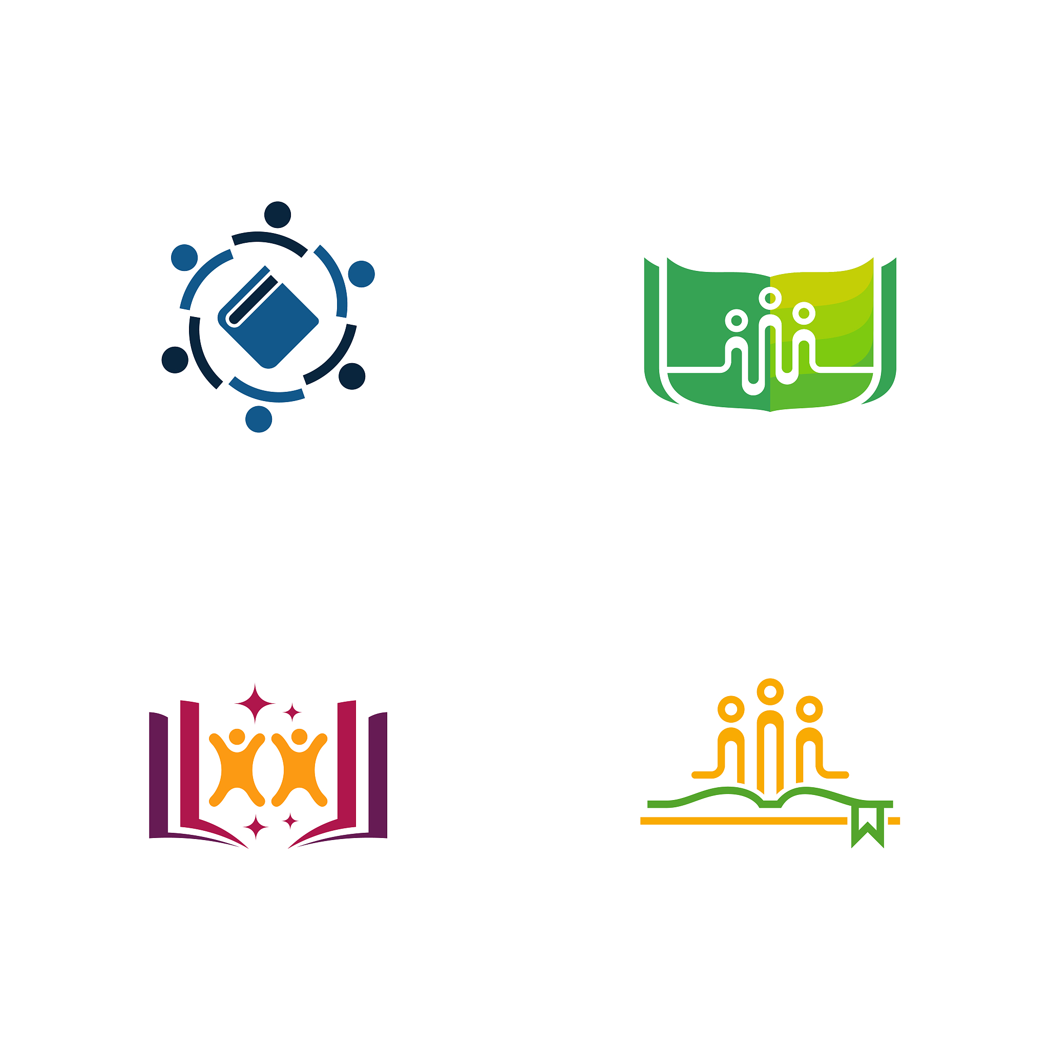 set of education group logo designs concept vector, learning gro