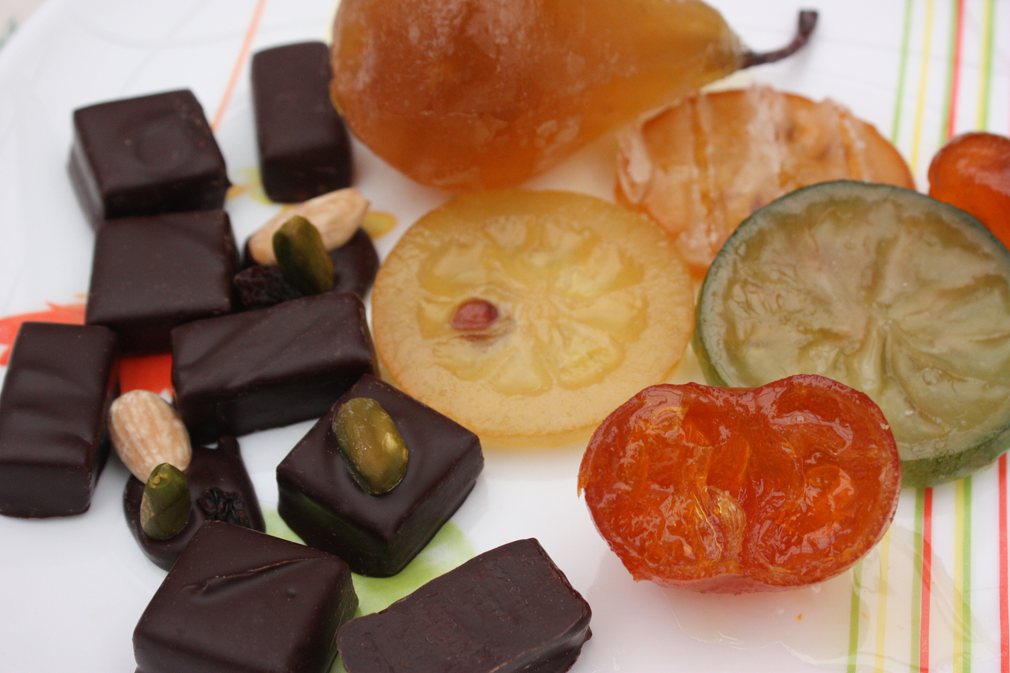 fine chocolates and candied fruits