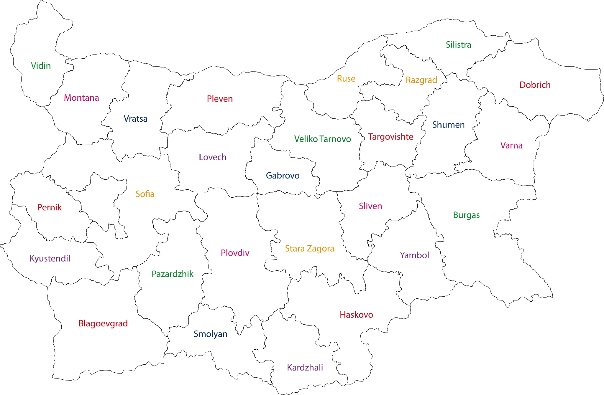 outline bulgaria map
