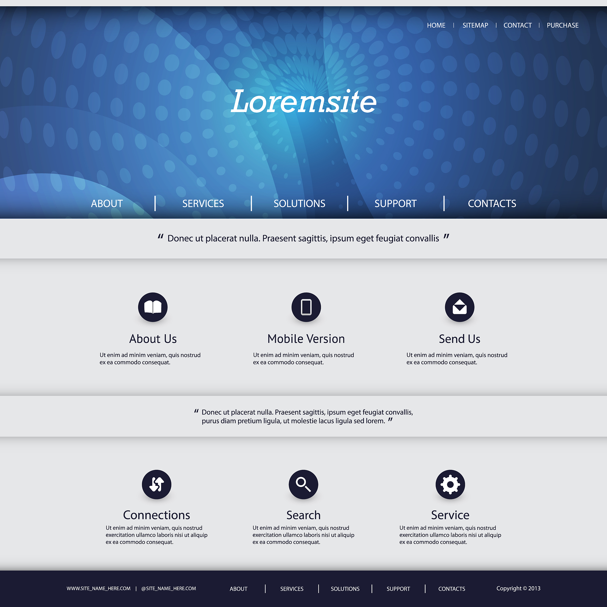 one page website template