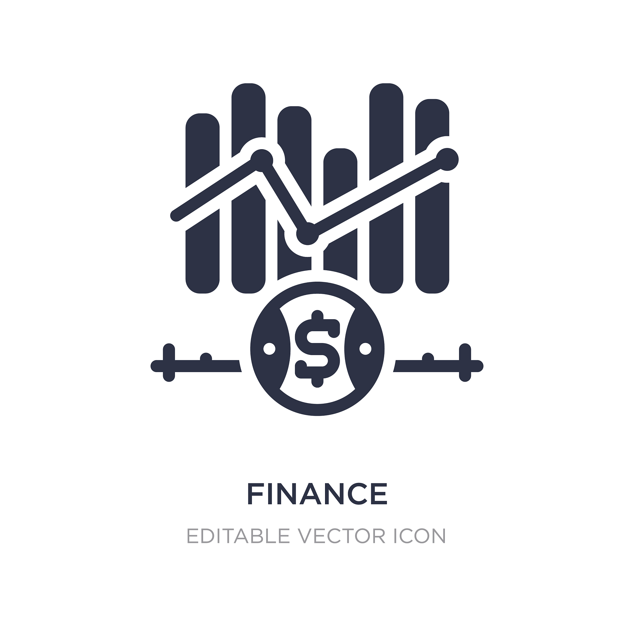 finance icon on white background simple element