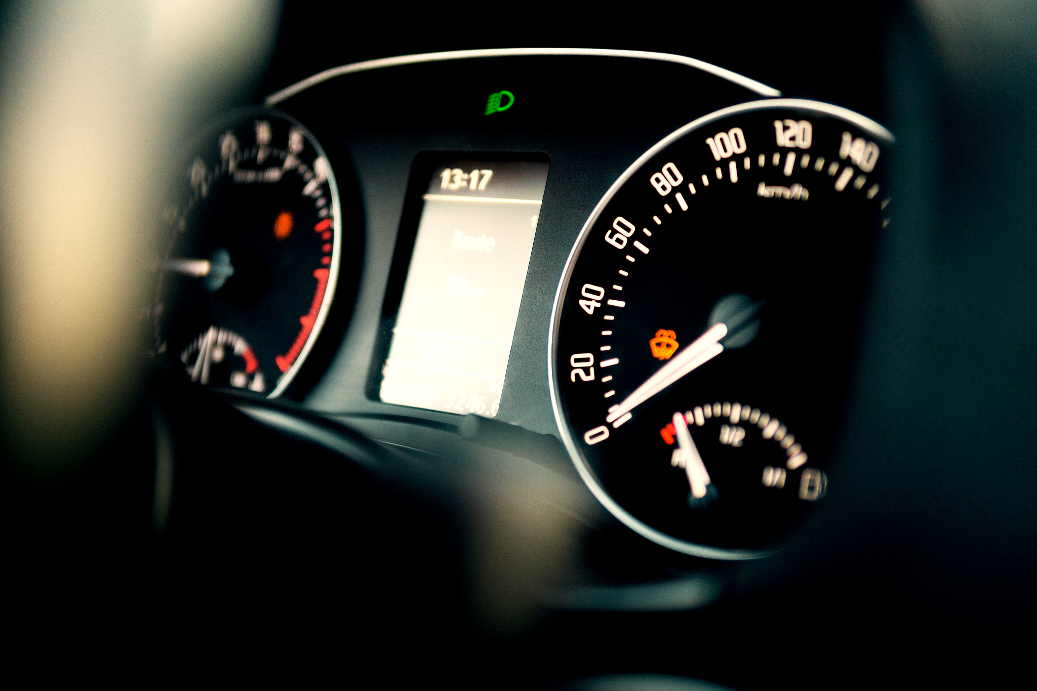 car instrument panel. car dashboard. pidometer strelkas
