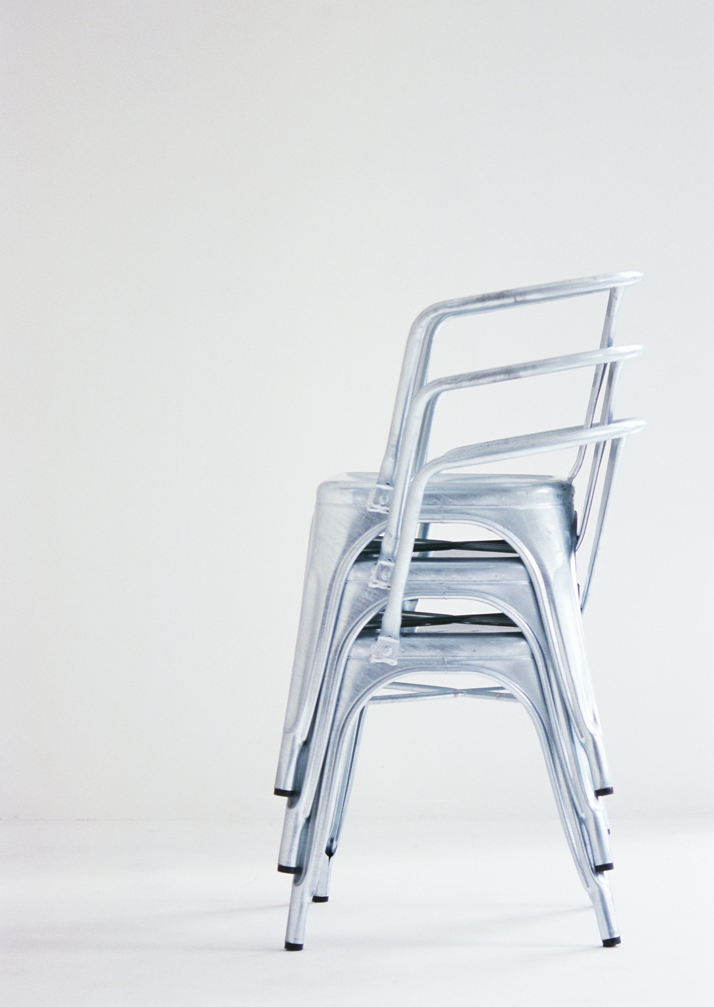 heaped up metal chairs