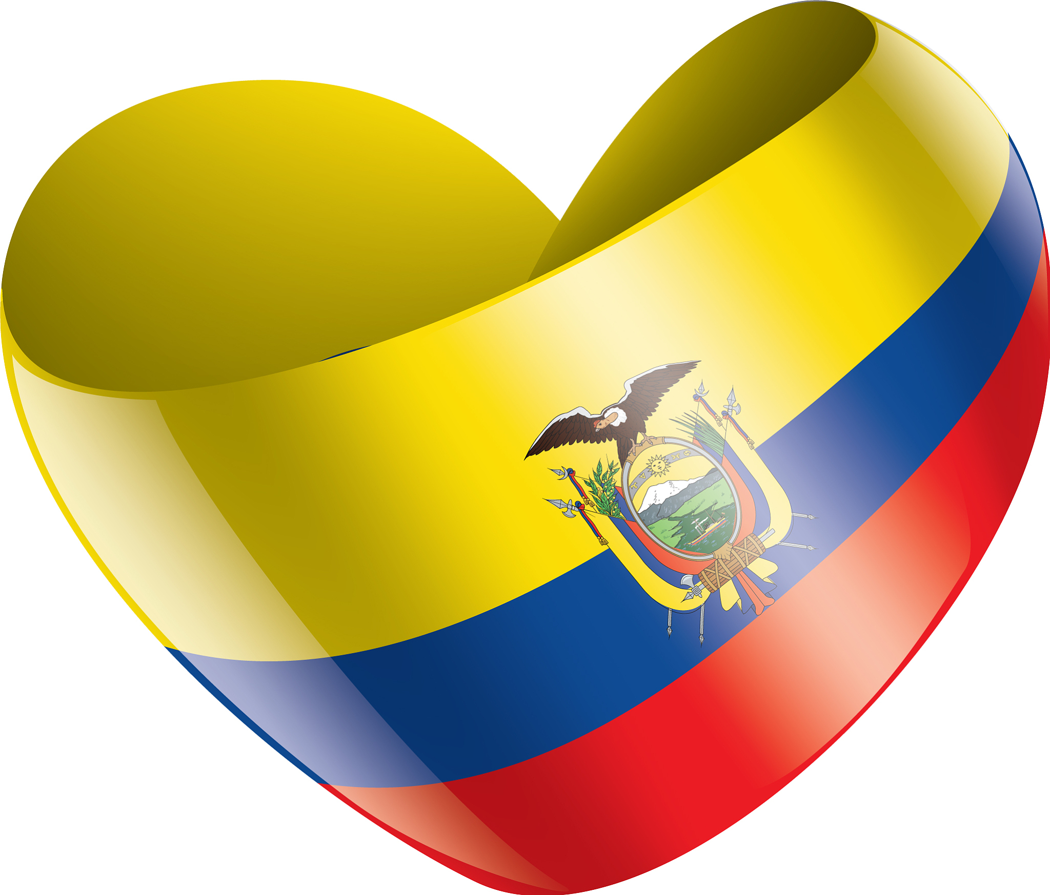 ecuador flag on a white