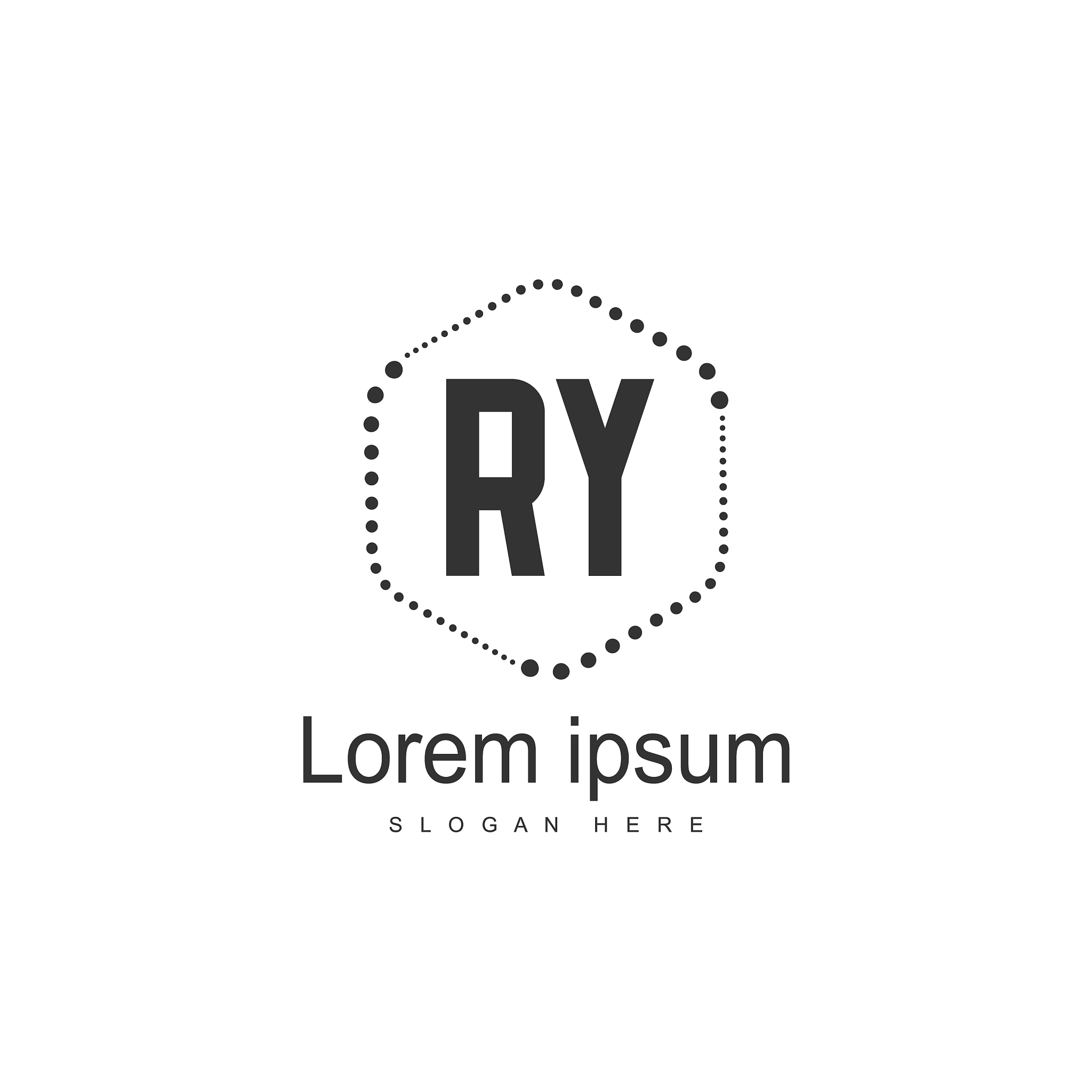 initial ry logo template minimalist letter logo