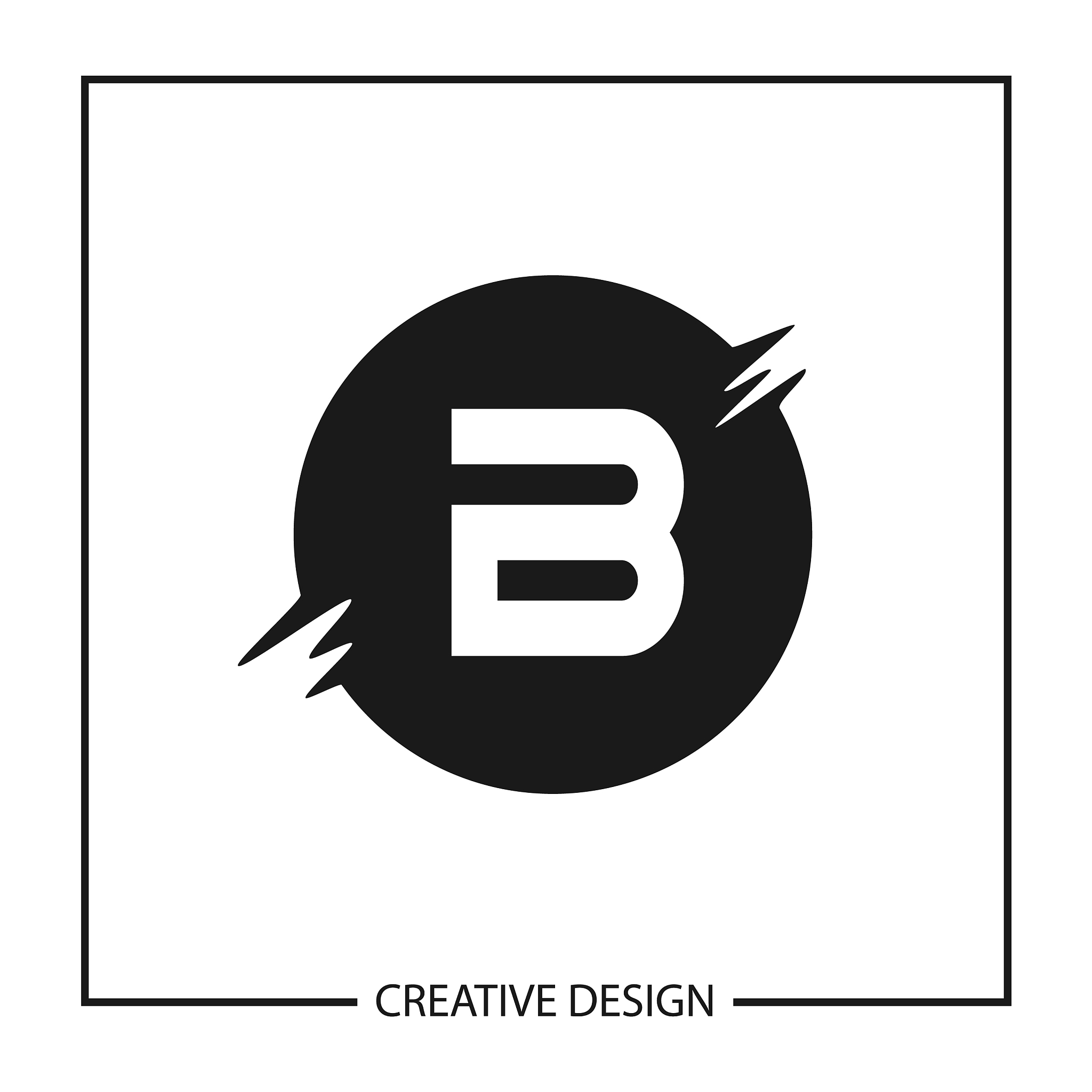 letter b logo template design