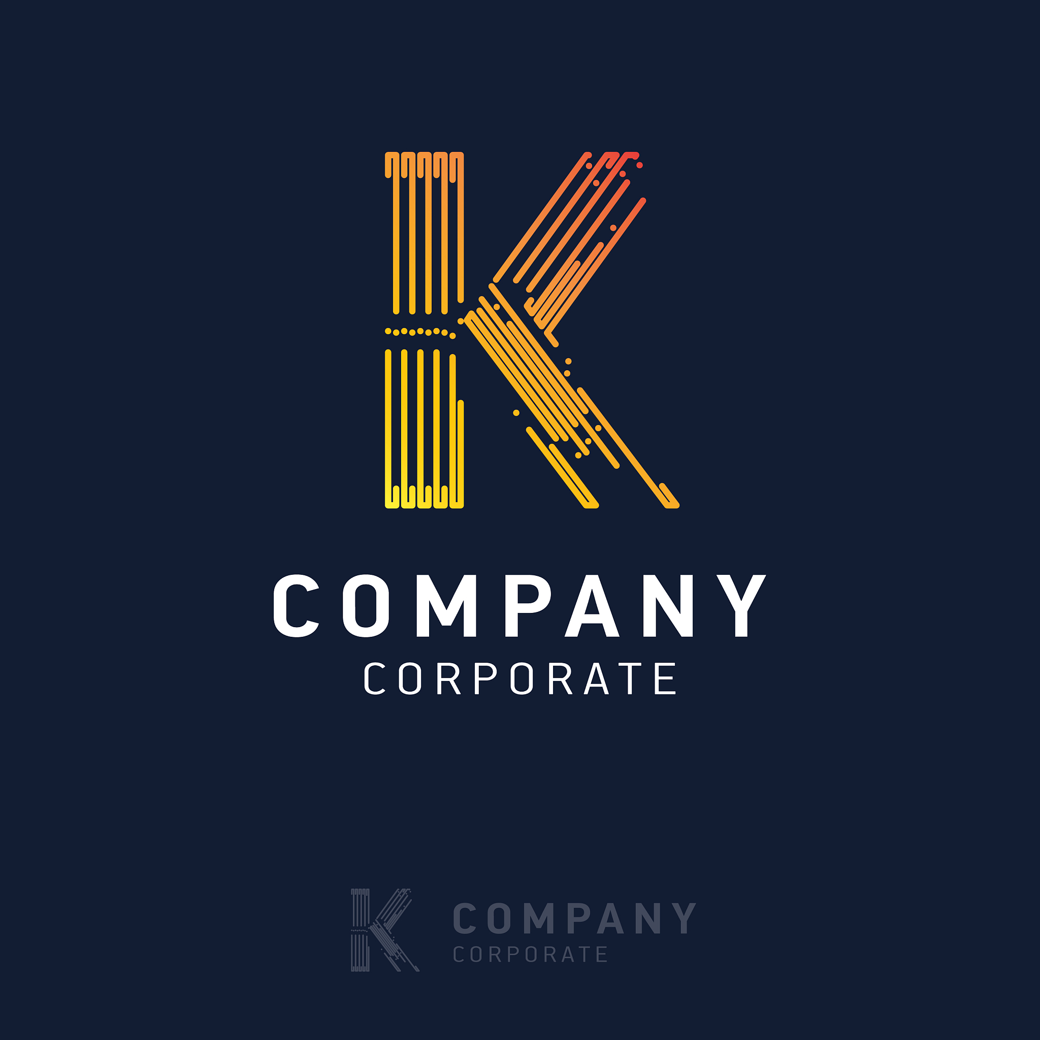 k company logo design with visiting card